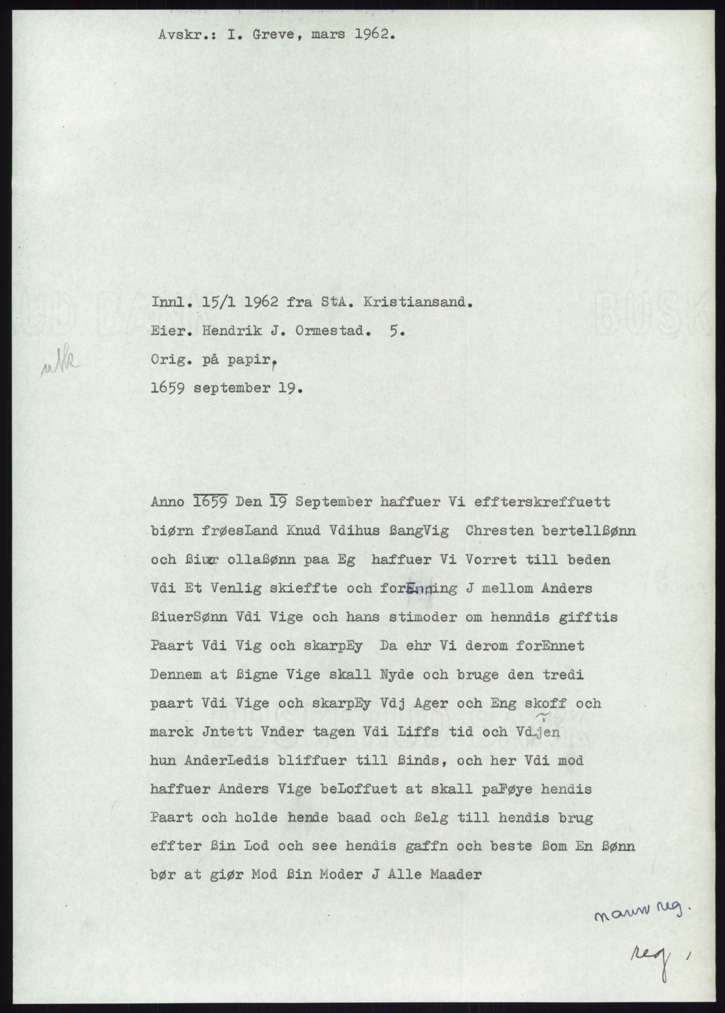 Samlinger til kildeutgivelse, Diplomavskriftsamlingen, RA/EA-4053/H/Ha, p. 2219