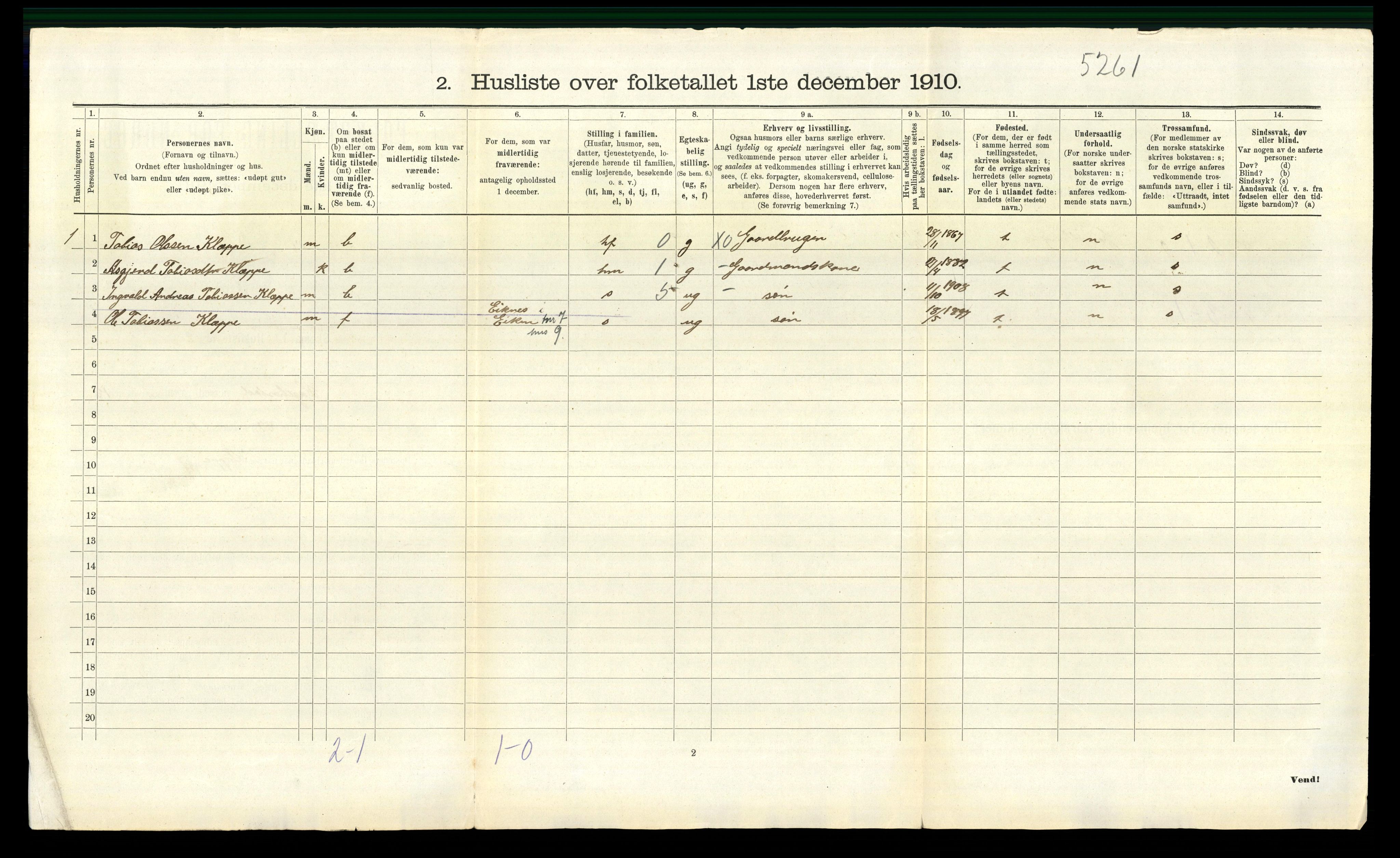 RA, 1910 census for Hægebostad, 1910, p. 960