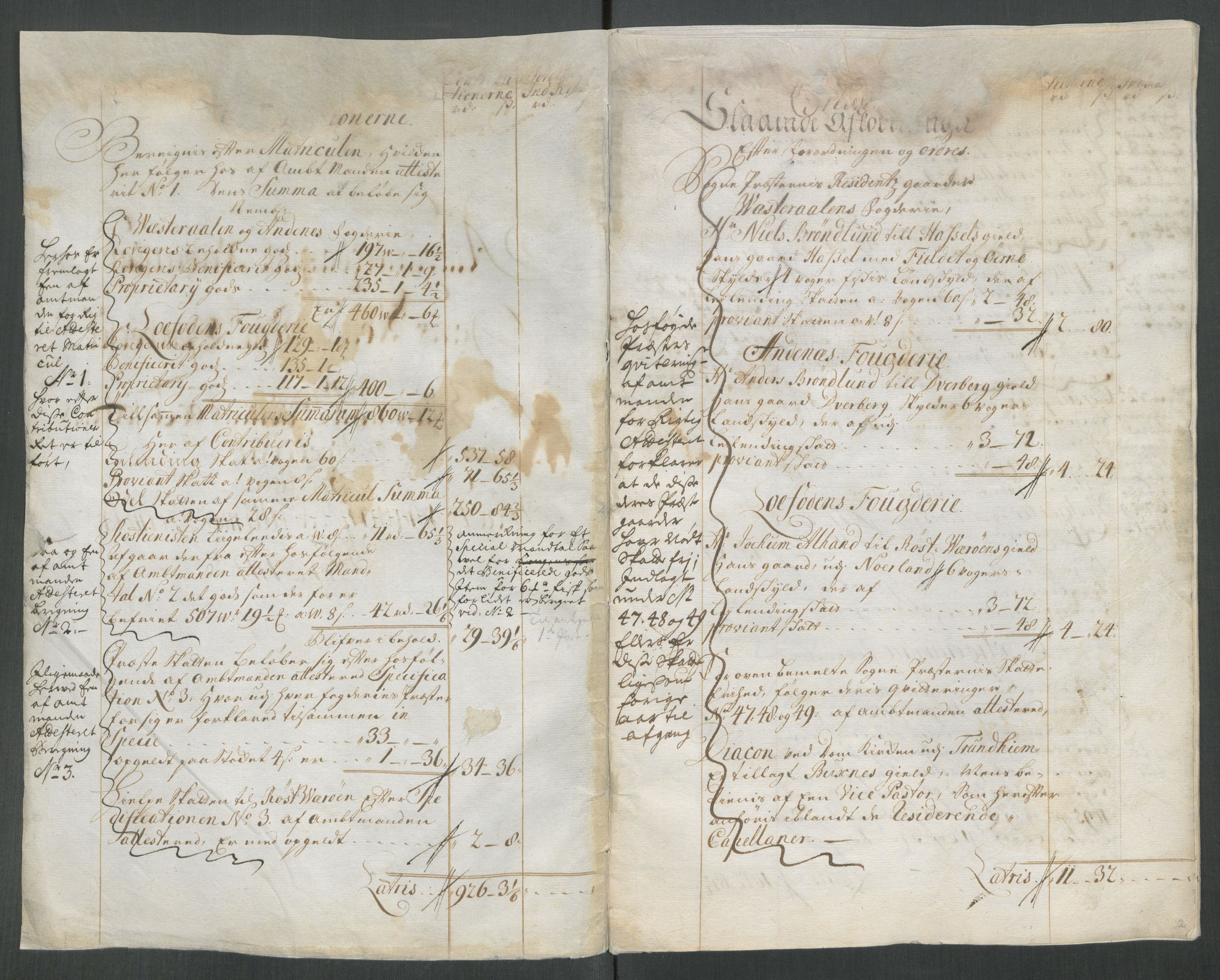 Rentekammeret inntil 1814, Reviderte regnskaper, Fogderegnskap, AV/RA-EA-4092/R67/L4680: Fogderegnskap Vesterålen, Andenes og Lofoten, 1714, p. 5