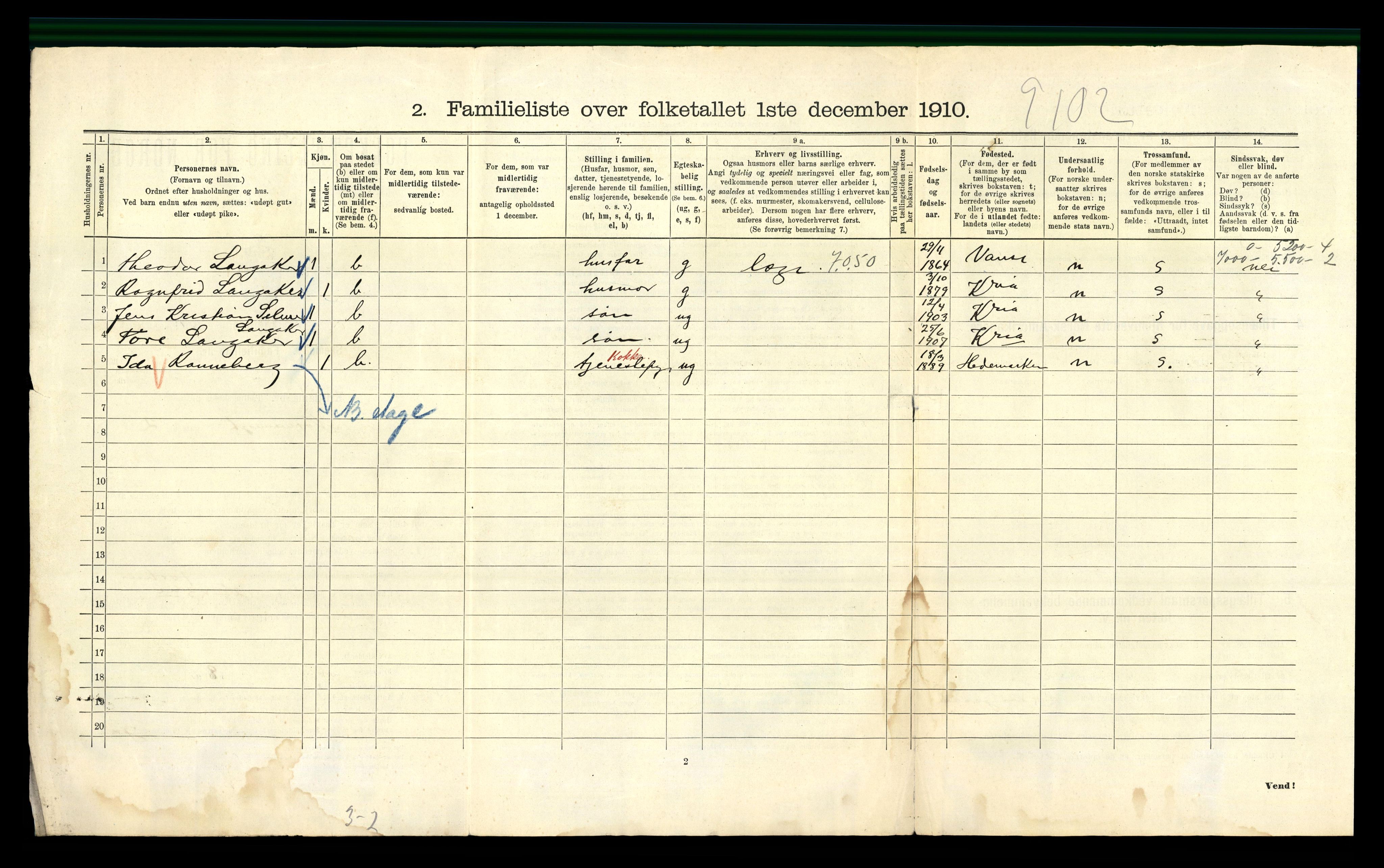 RA, 1910 census for Kristiania, 1910, p. 71590