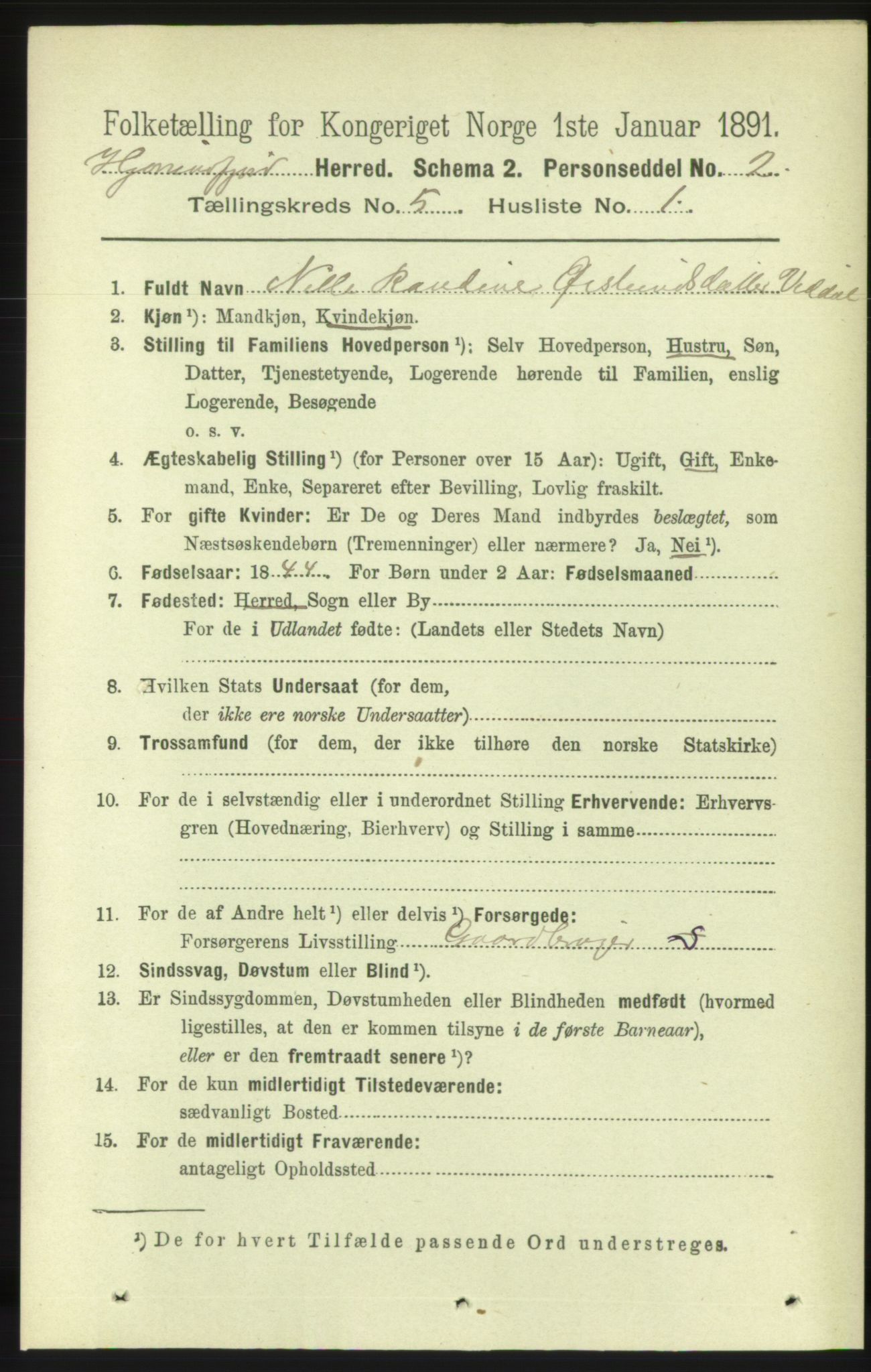 RA, 1891 census for 1522 Hjørundfjord, 1891, p. 896