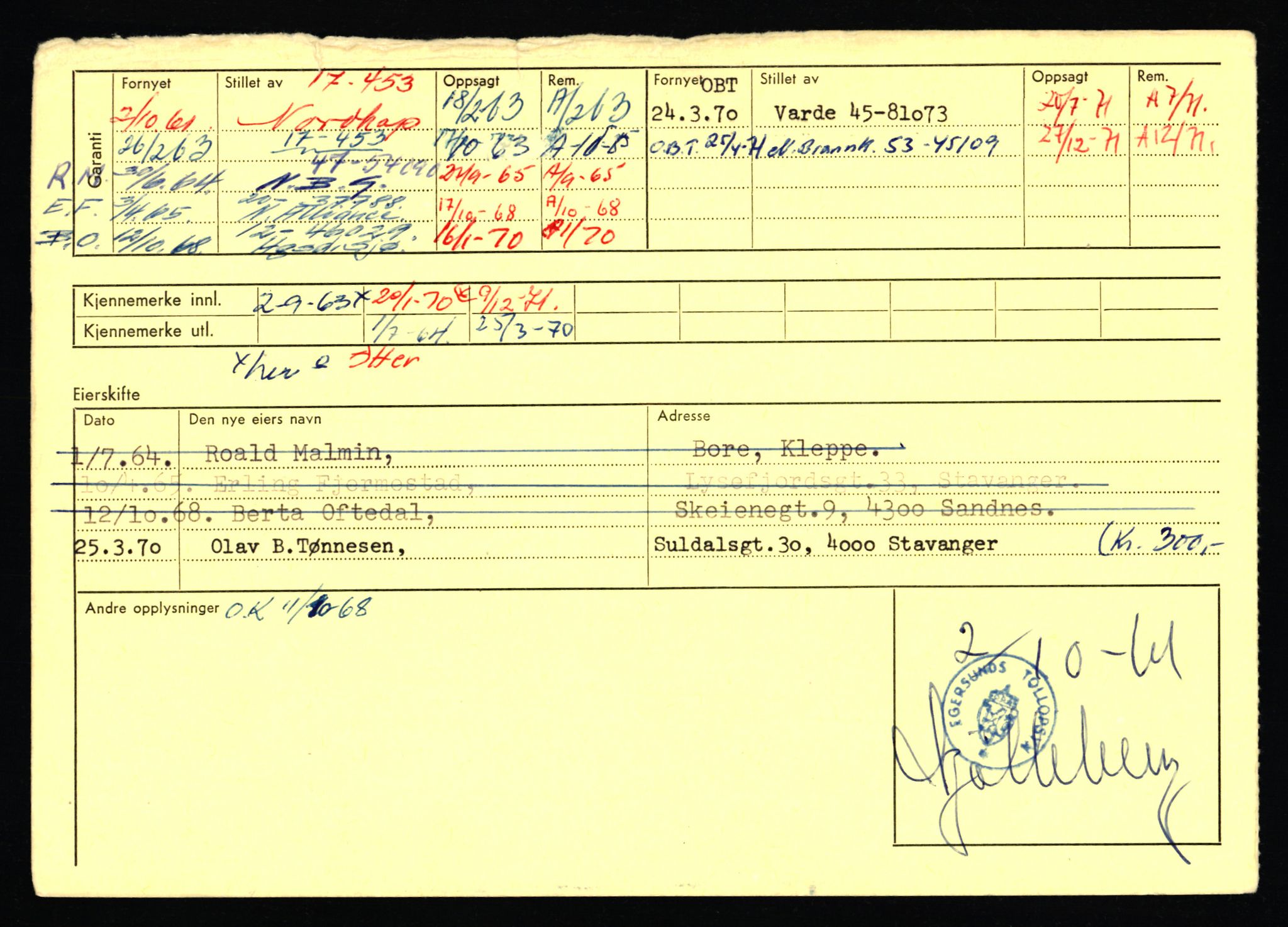 Stavanger trafikkstasjon, AV/SAST-A-101942/0/F/L0054: L-54200 - L-55699, 1930-1971, p. 1288