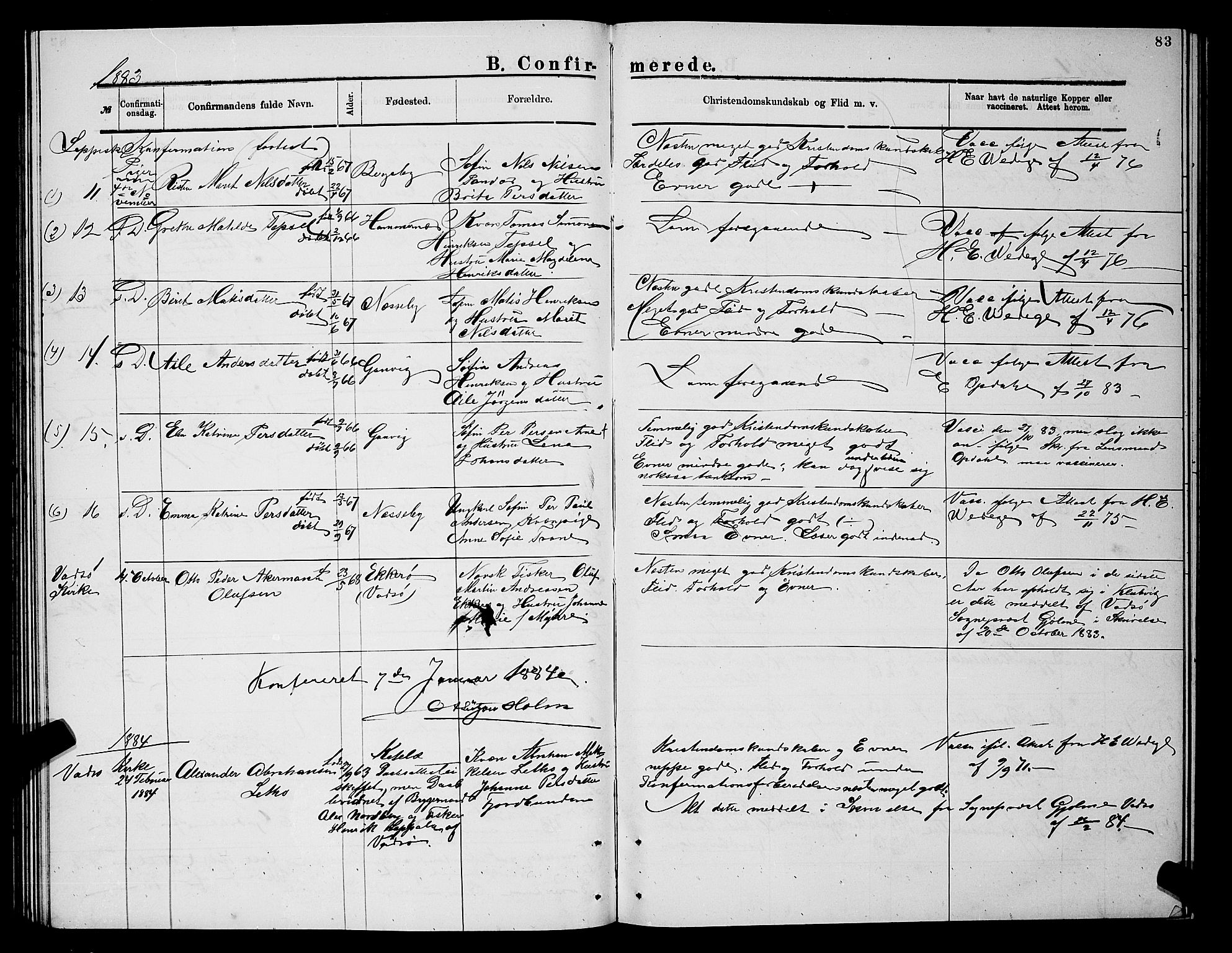 Nesseby sokneprestkontor, SATØ/S-1330/H/Hb/L0004klokker: Parish register (copy) no. 4, 1877-1884, p. 83