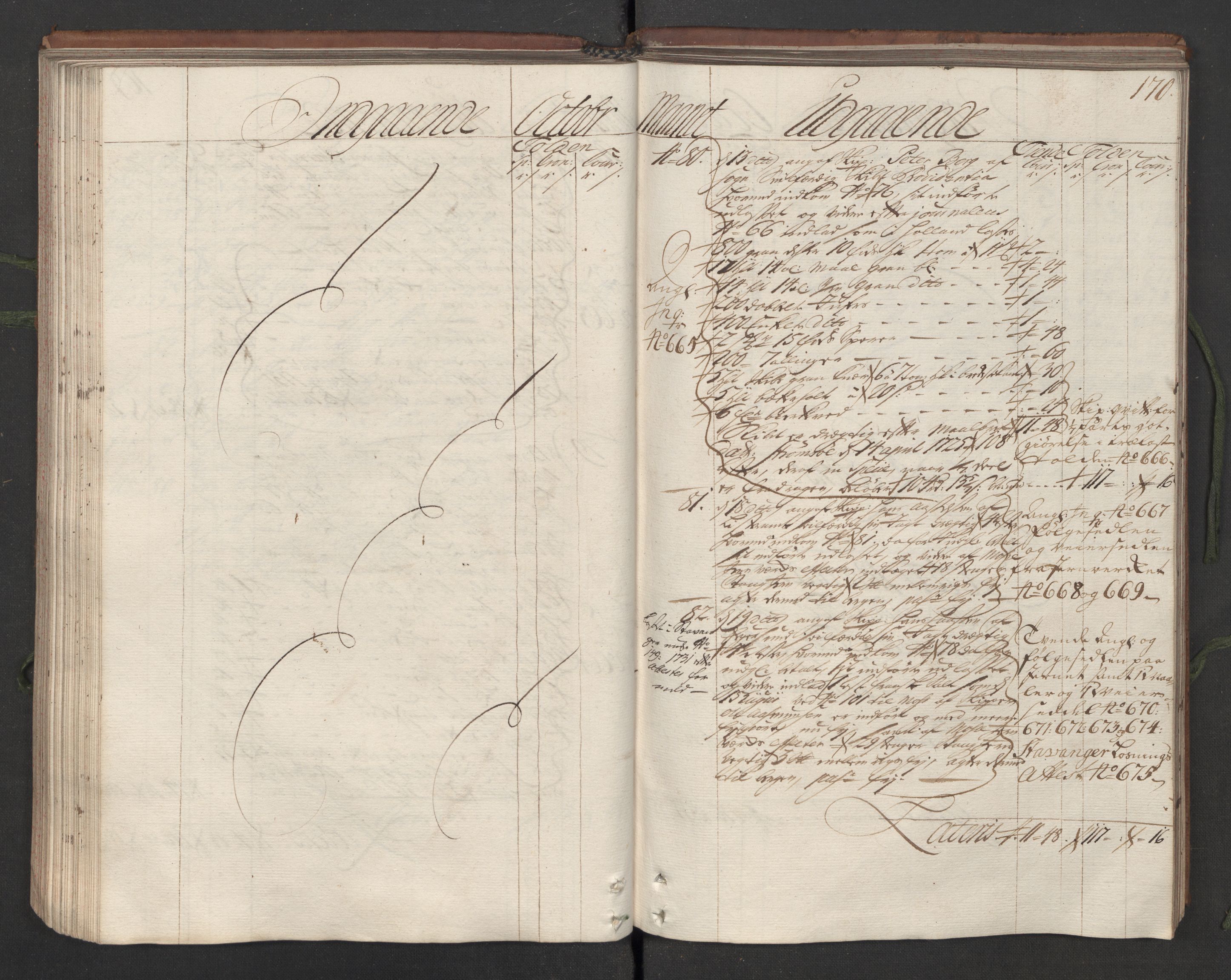 Generaltollkammeret, tollregnskaper, AV/RA-EA-5490/R05/L0012/0001: Tollregnskaper Moss, Son, Krokstad / Hovedtollbok, 1731, p. 169b-170a