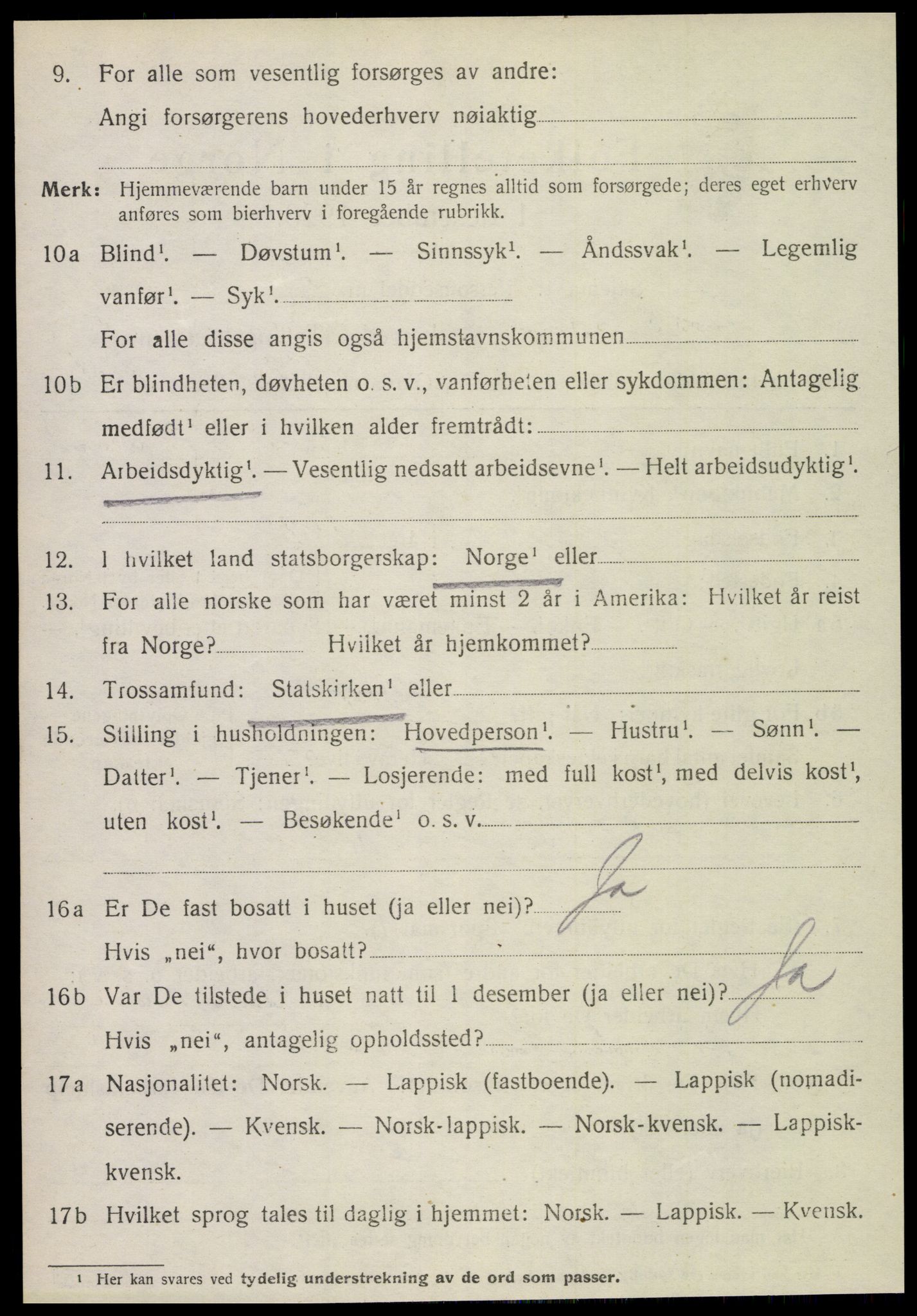 SAT, 1920 census for Fauske, 1920, p. 11389