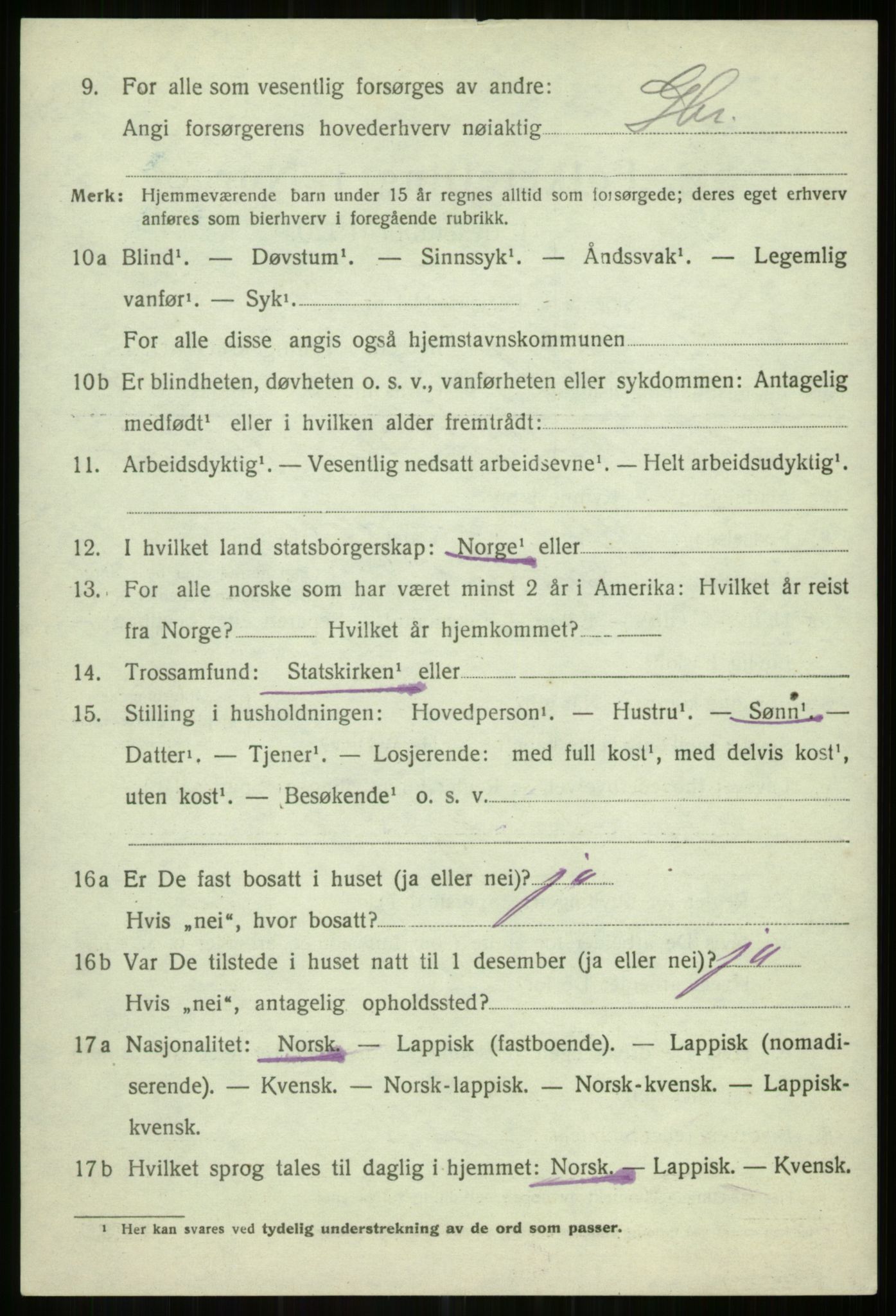 SATØ, 1920 census for Helgøy, 1920, p. 1598