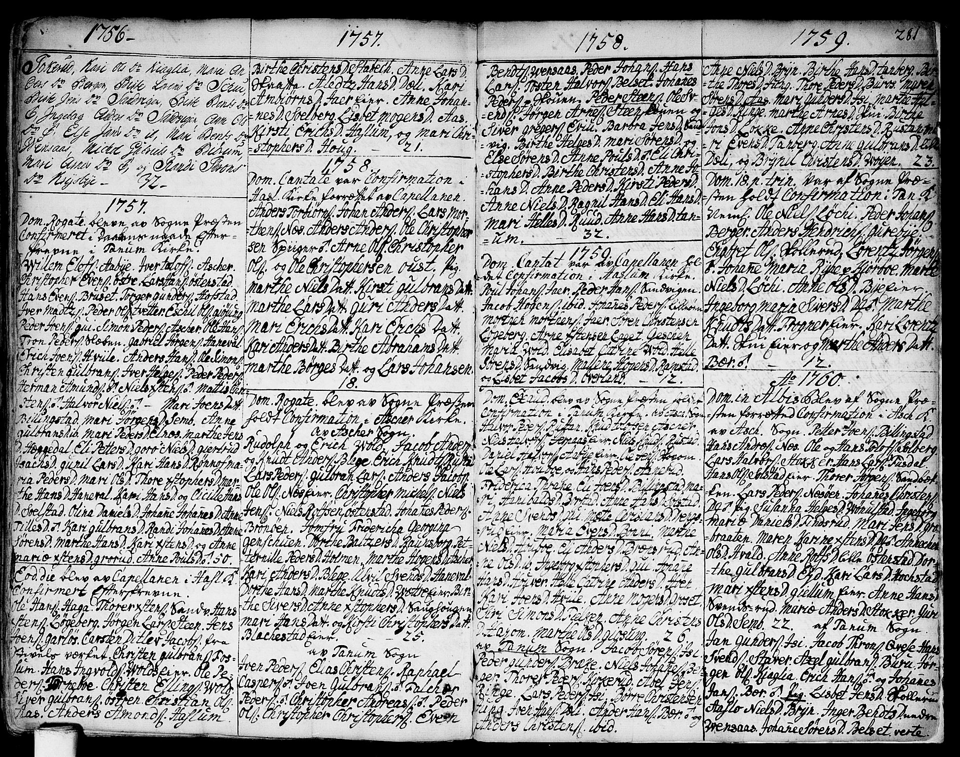 Asker prestekontor Kirkebøker, AV/SAO-A-10256a/F/Fa/L0002: Parish register (official) no. I 2, 1733-1766, p. 281