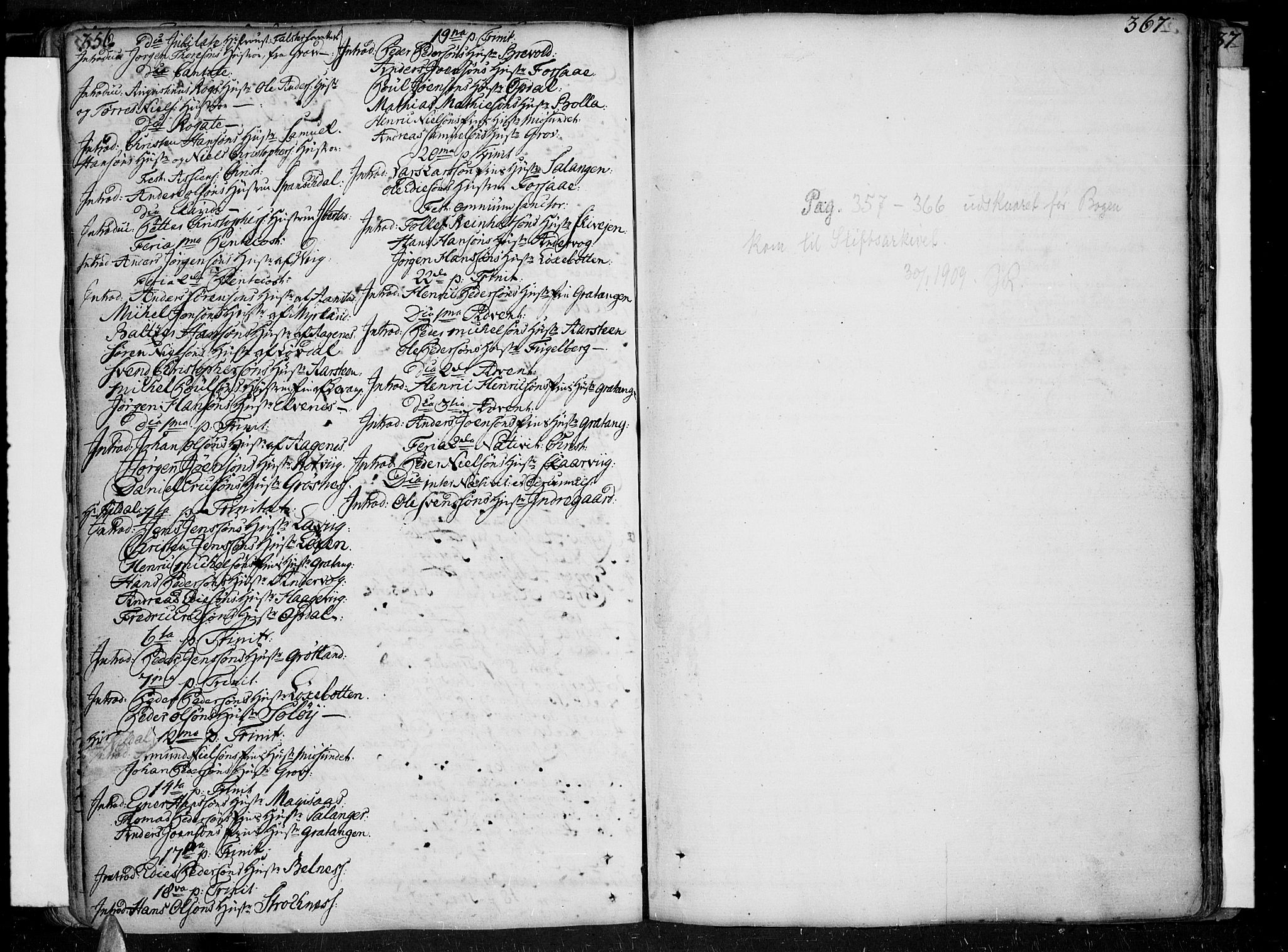 Ibestad sokneprestembete, SATØ/S-0077/H/Ha/Haa/L0002kirke: Parish register (official) no. 2, 1751-1775, p. 356-357