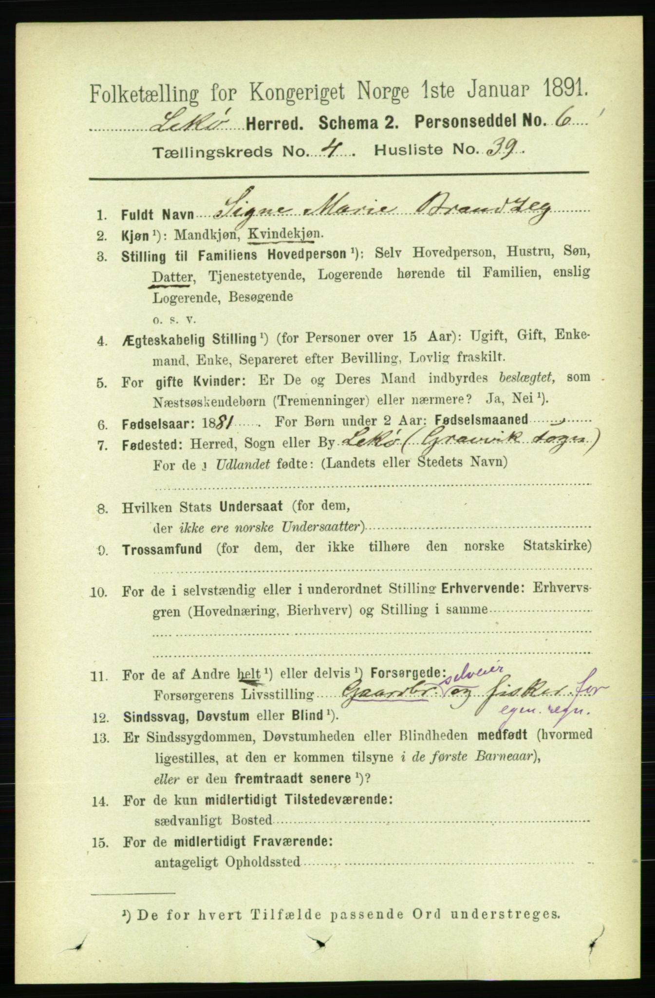 RA, 1891 census for 1755 Leka, 1891, p. 2172