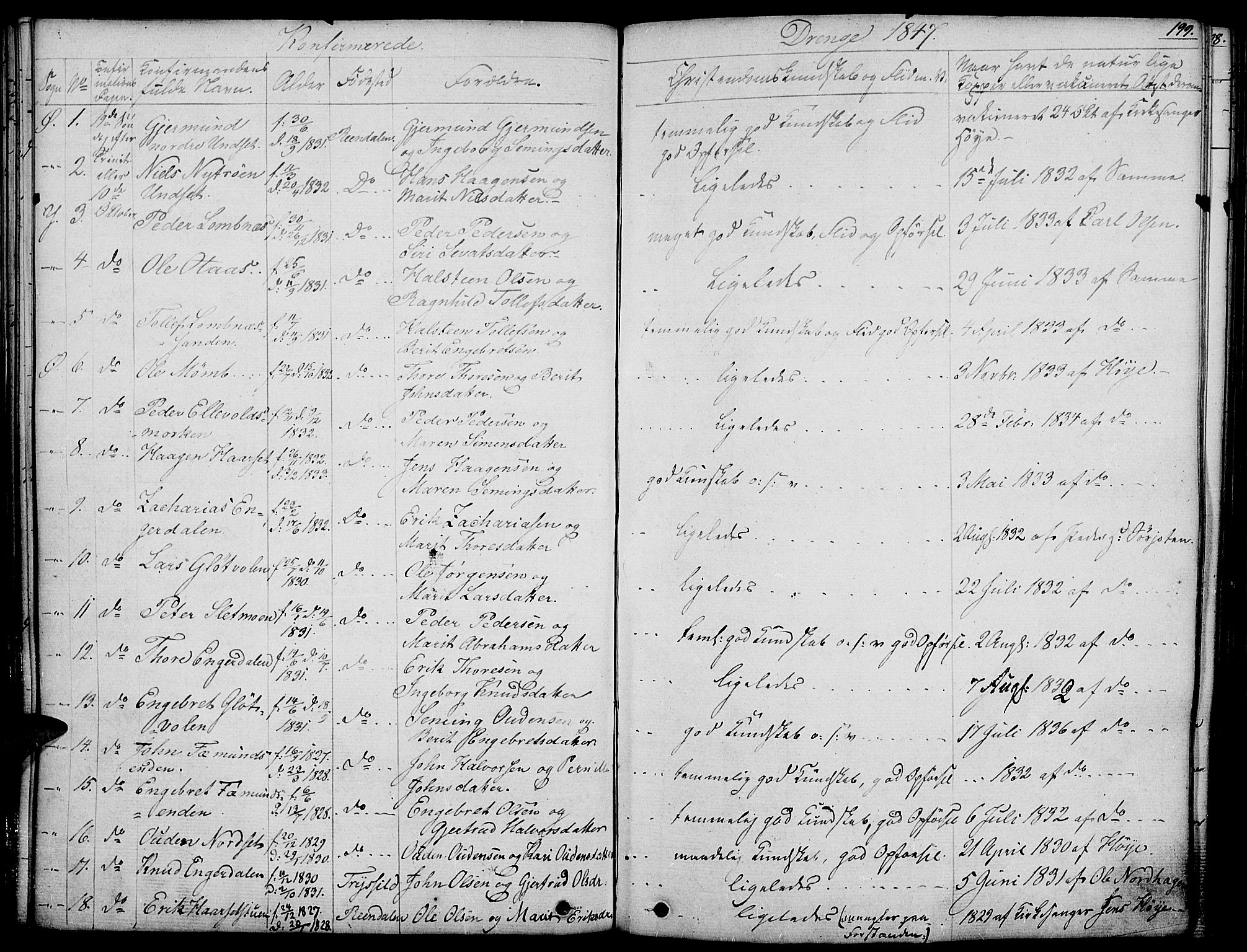 Rendalen prestekontor, AV/SAH-PREST-054/H/Ha/Haa/L0004: Parish register (official) no. 4, 1829-1852, p. 199