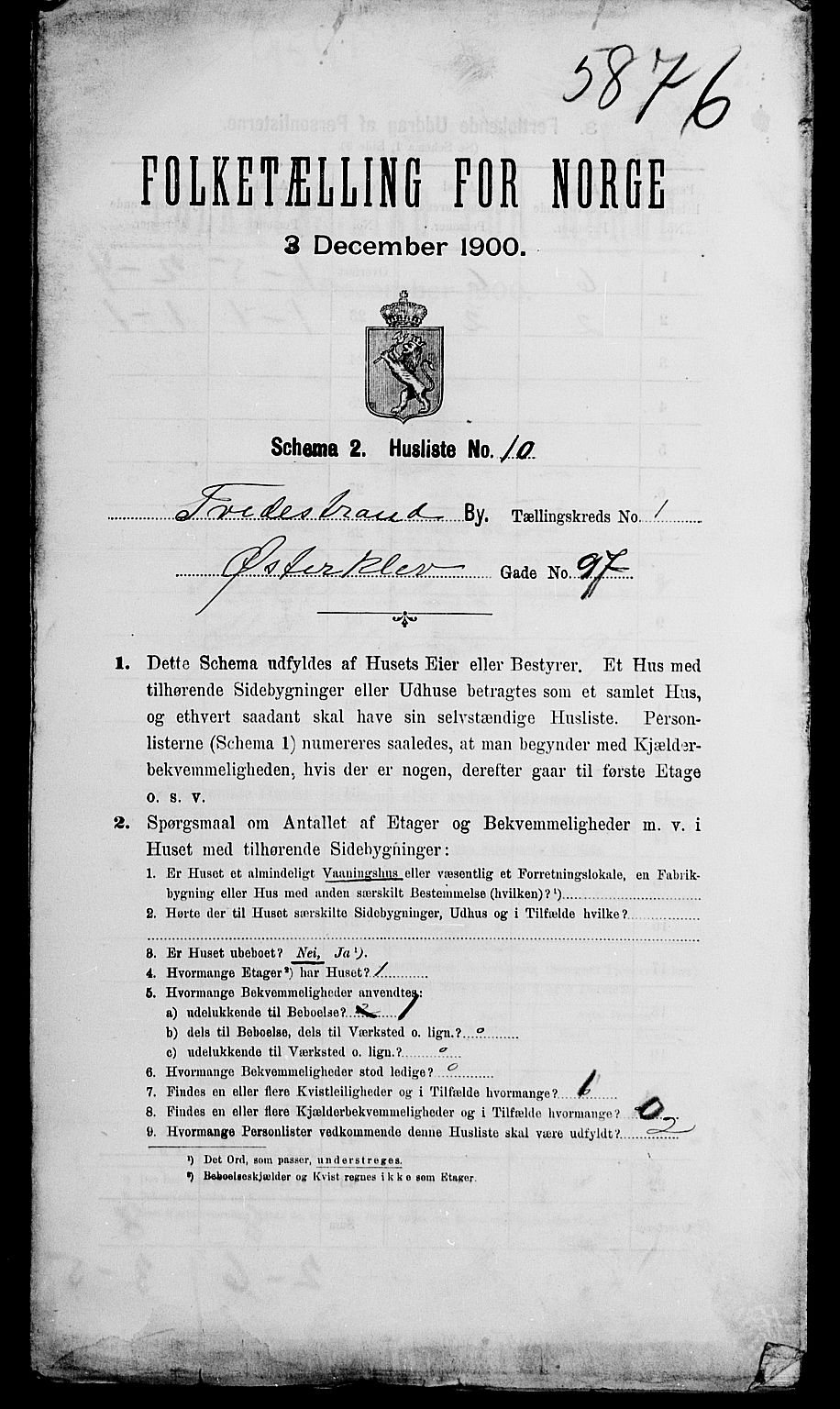 SAK, 1900 census for Tvedestrand, 1900, p. 16