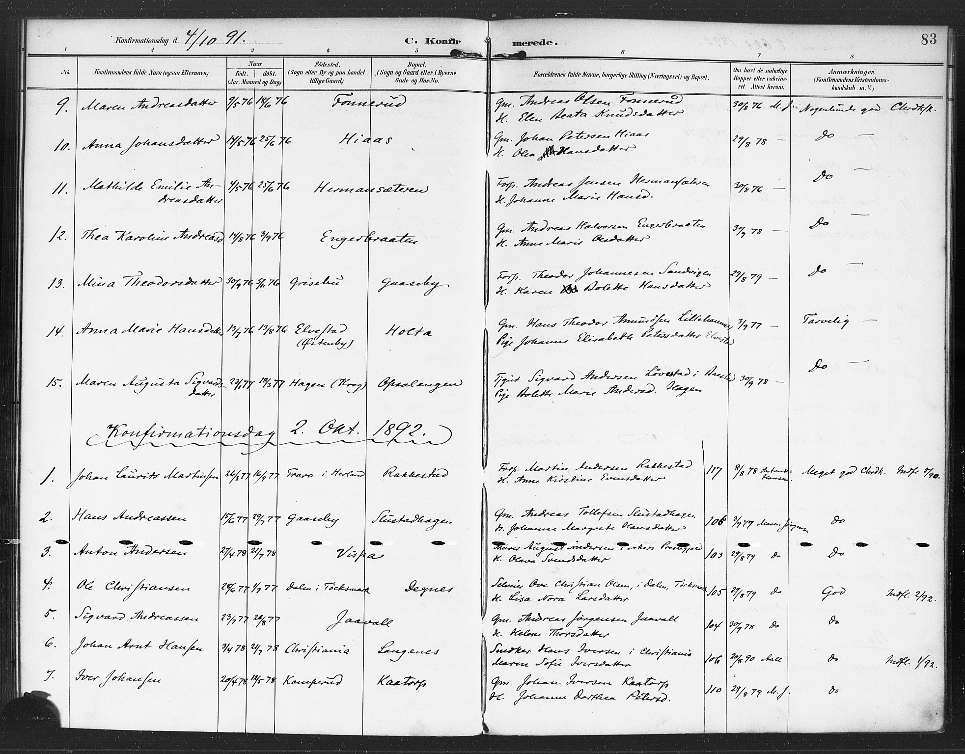 Rødenes prestekontor Kirkebøker, SAO/A-2005/F/Fa/L0010: Parish register (official) no. I 10, 1890-1900, p. 83
