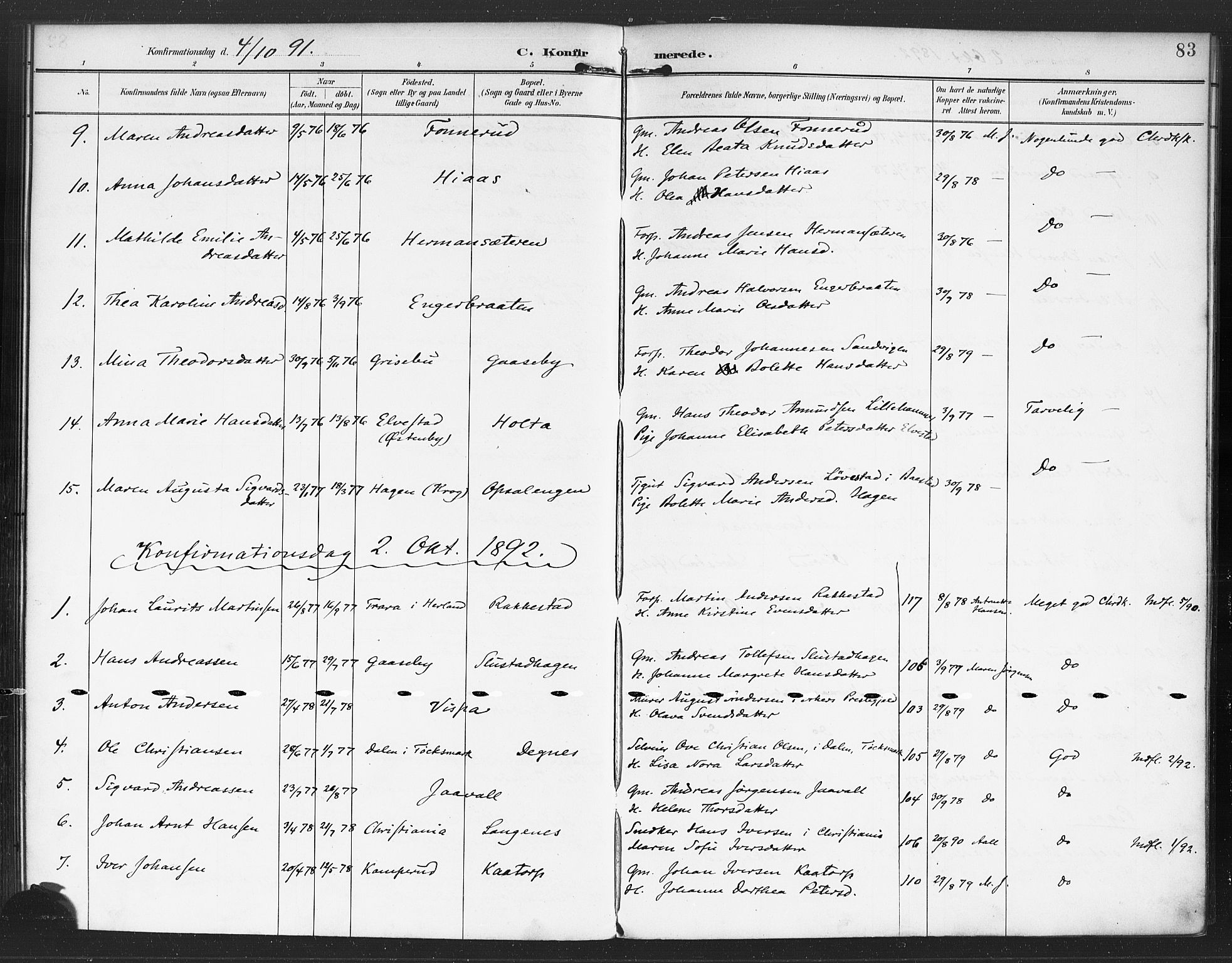 Rødenes prestekontor Kirkebøker, AV/SAO-A-2005/F/Fa/L0010: Parish register (official) no. I 10, 1890-1900, p. 83