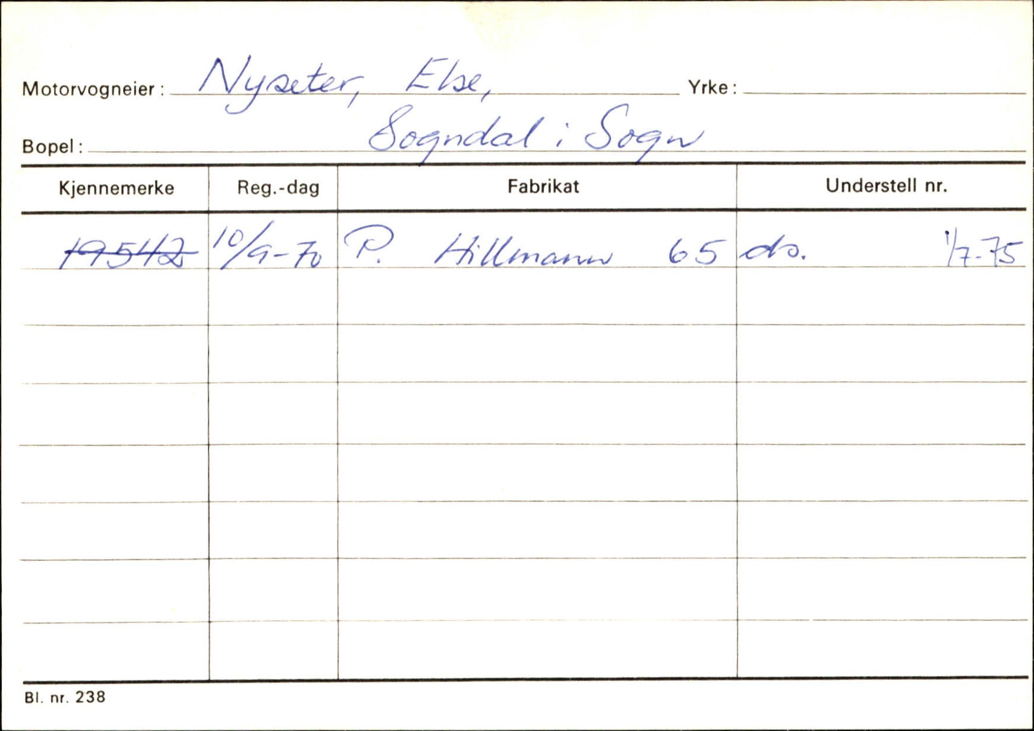 Statens vegvesen, Sogn og Fjordane vegkontor, AV/SAB-A-5301/4/F/L0124: Eigarregister Sogndal A-U, 1945-1975, p. 1903