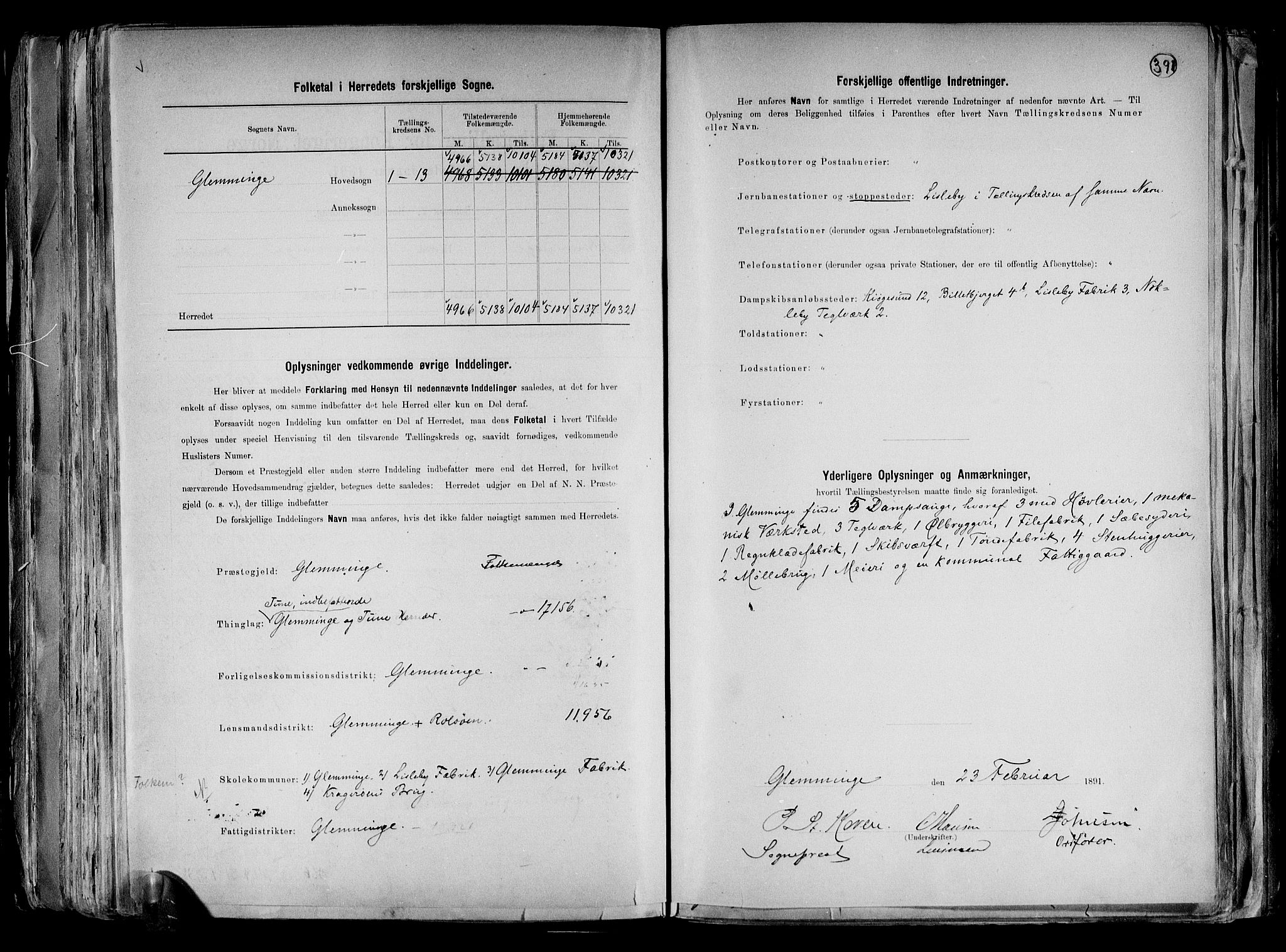 RA, 1891 census for 0132 Glemmen, 1891, p. 3