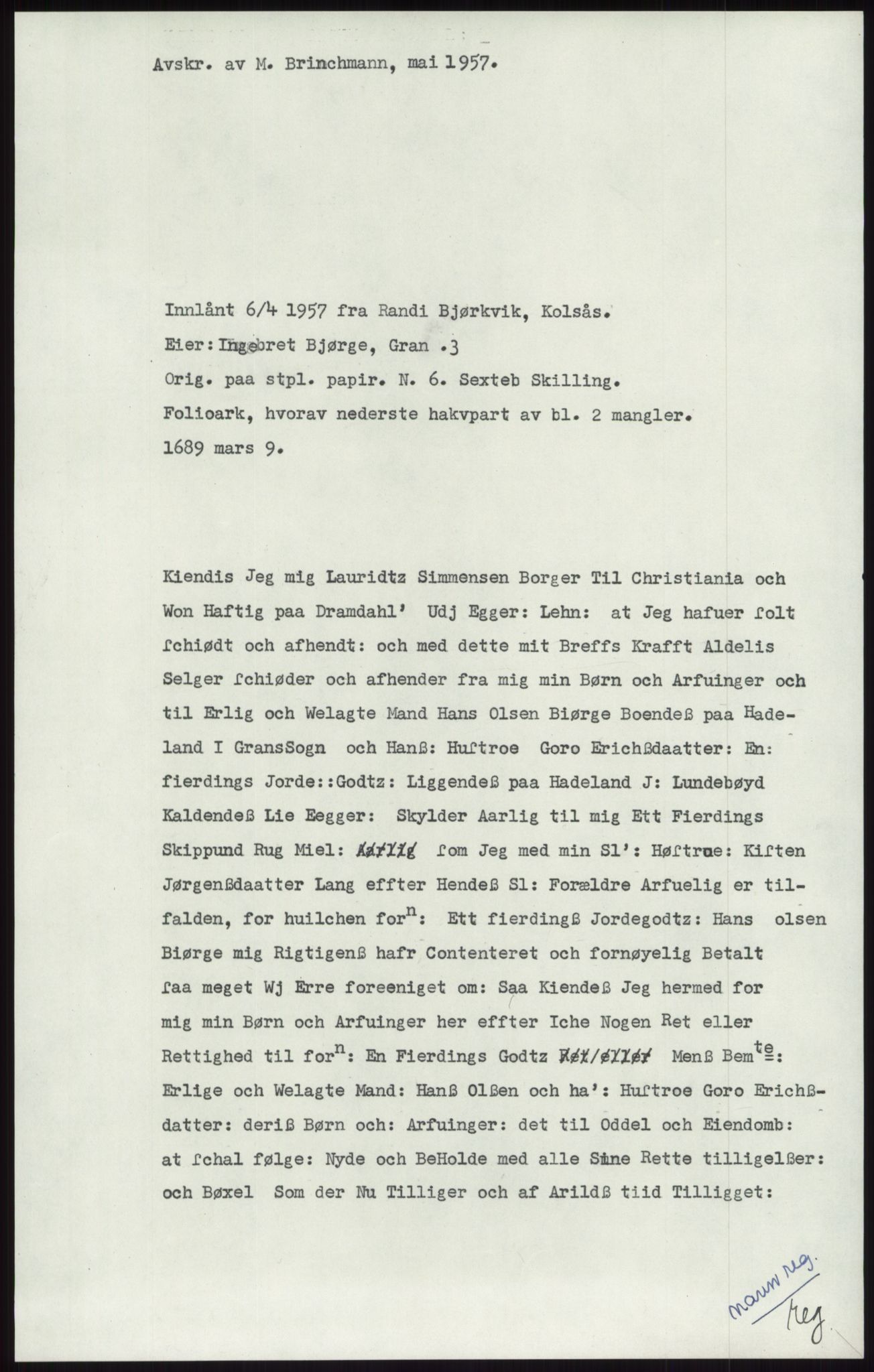 Samlinger til kildeutgivelse, Diplomavskriftsamlingen, RA/EA-4053/H/Ha, p. 1915