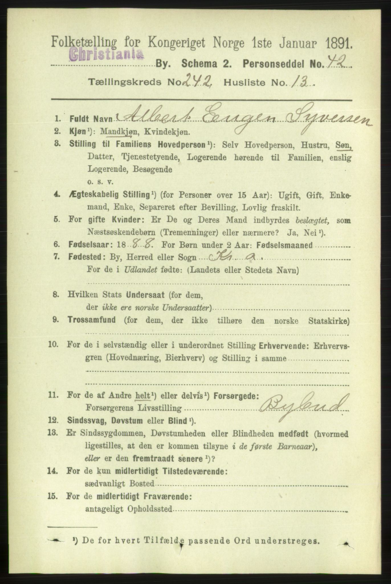 RA, 1891 census for 0301 Kristiania, 1891, p. 147361