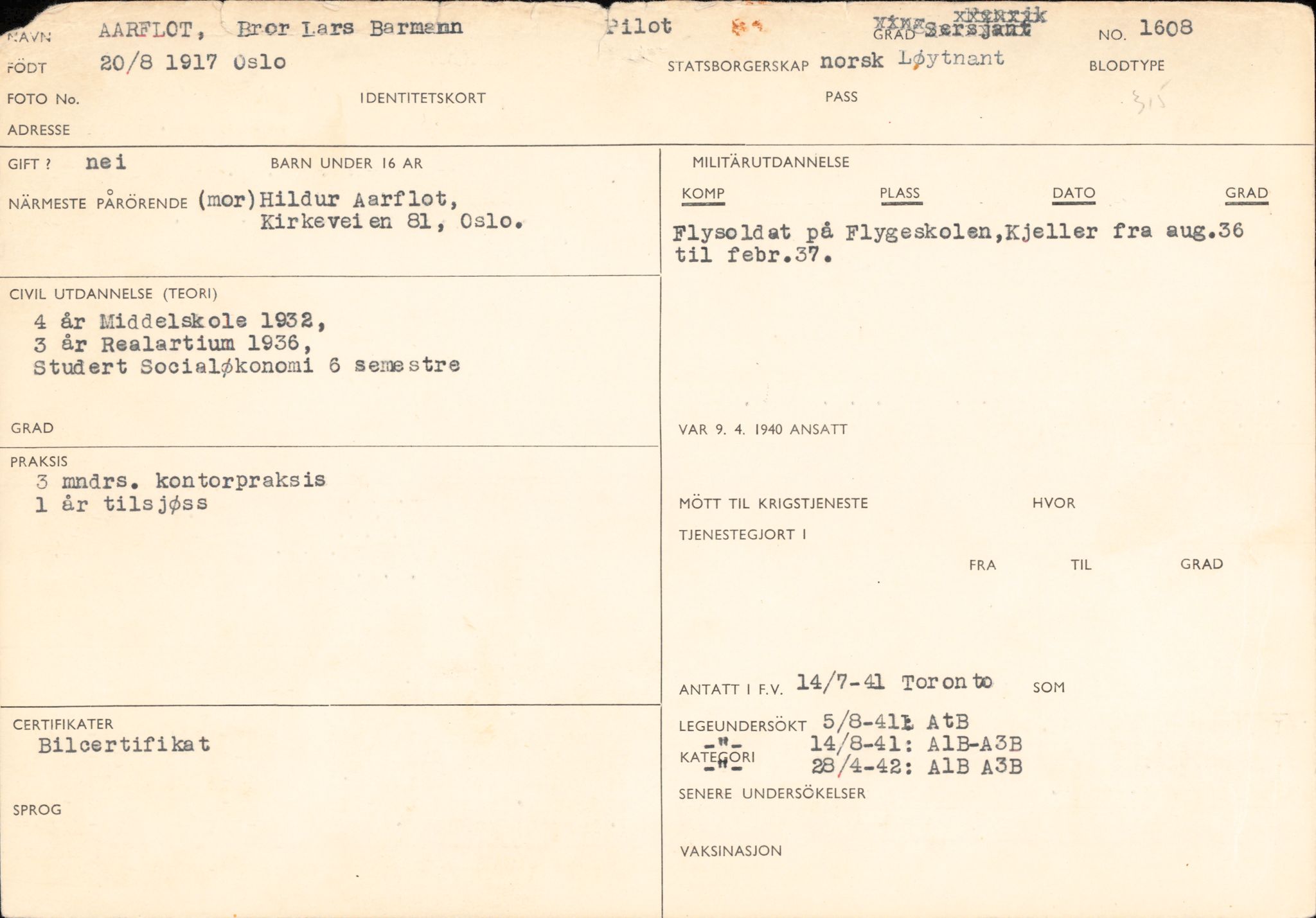 Forsvaret, Forsvarets overkommando/Luftforsvarsstaben, AV/RA-RAFA-4079/P/Pa/L0052: Personellpapirer, 1917, p. 589