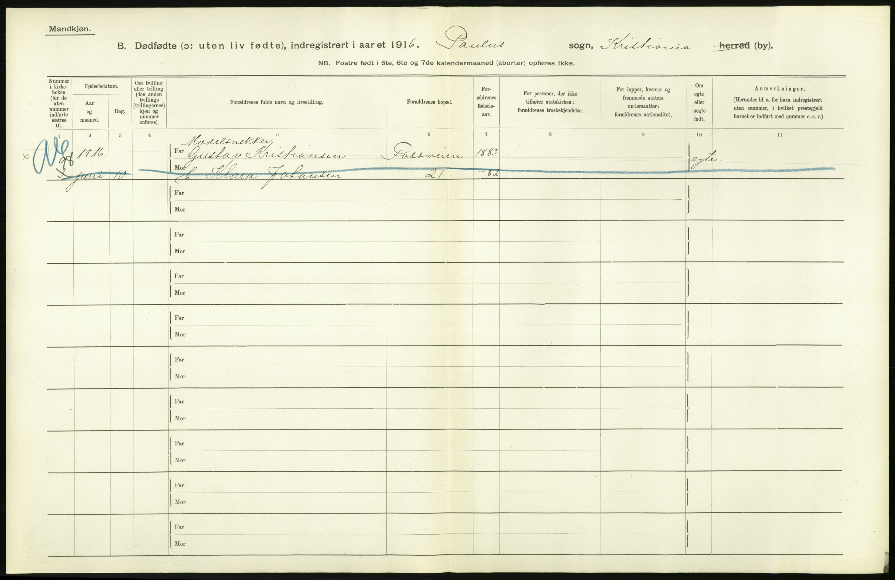 Statistisk sentralbyrå, Sosiodemografiske emner, Befolkning, AV/RA-S-2228/D/Df/Dfb/Dfbf/L0010: Kristiania: Døde, dødfødte., 1916, p. 566