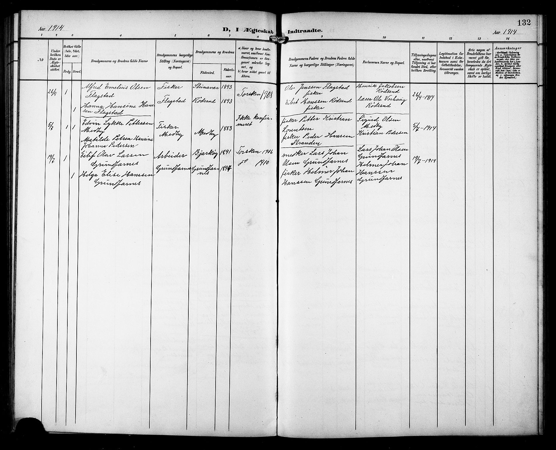 Berg sokneprestkontor, AV/SATØ-S-1318/G/Ga/Gab/L0013klokker: Parish register (copy) no. 13, 1902-1922, p. 132