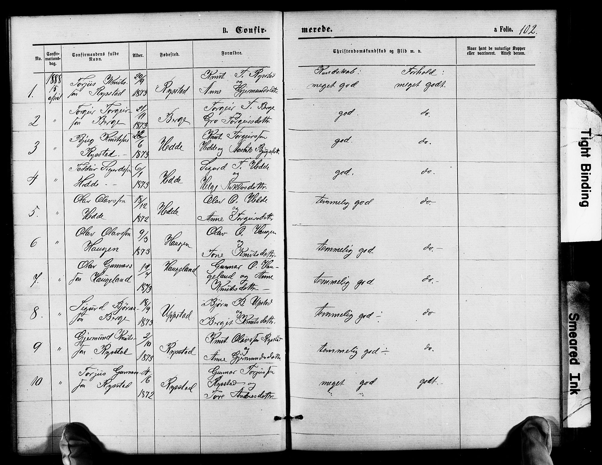 Valle sokneprestkontor, SAK/1111-0044/F/Fb/Fbb/L0002: Parish register (copy) no. B 2, 1875-1921, p. 102