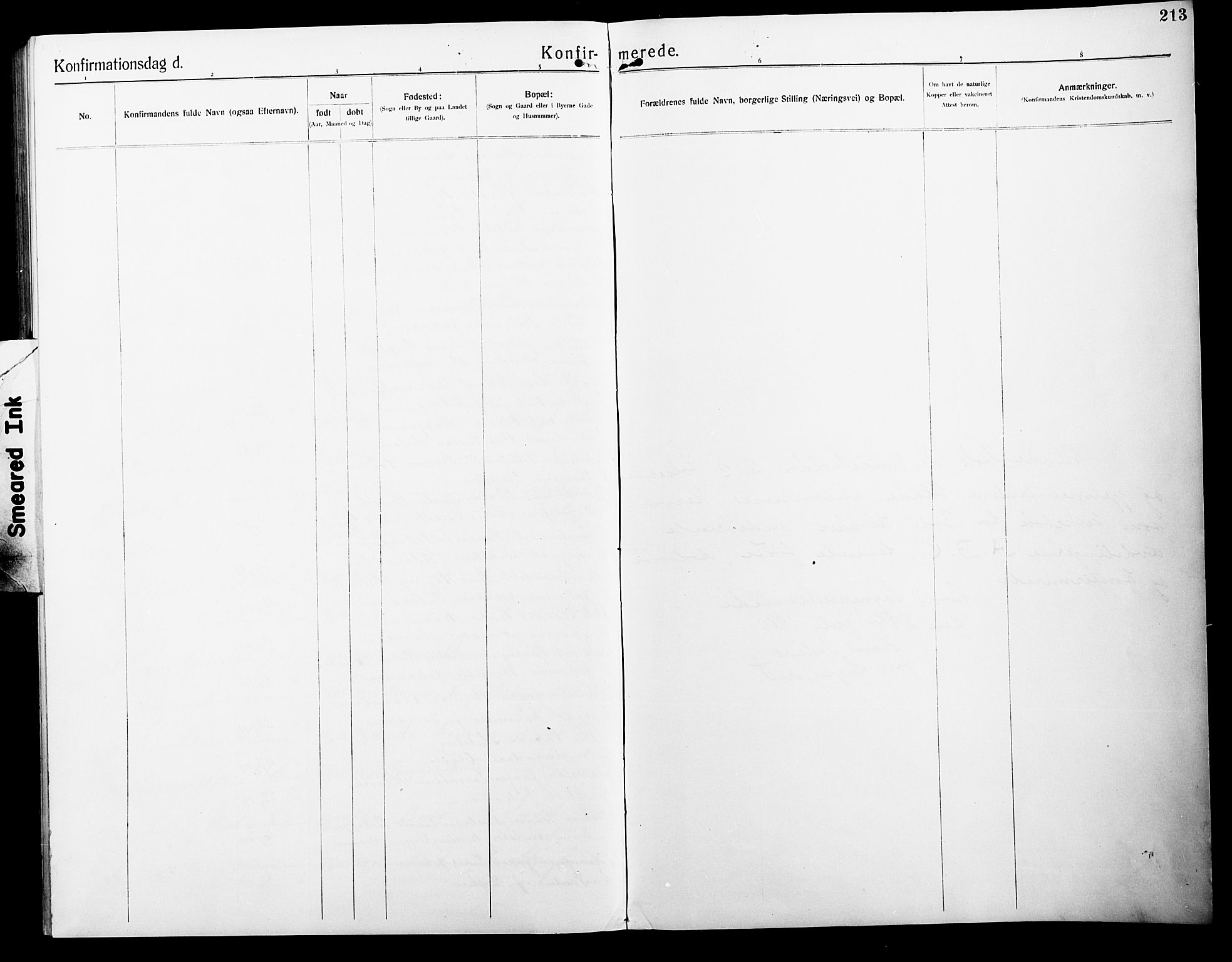 Ministerialprotokoller, klokkerbøker og fødselsregistre - Nordland, AV/SAT-A-1459/801/L0034: Parish register (copy) no. 801C09, 1910-1922, p. 213