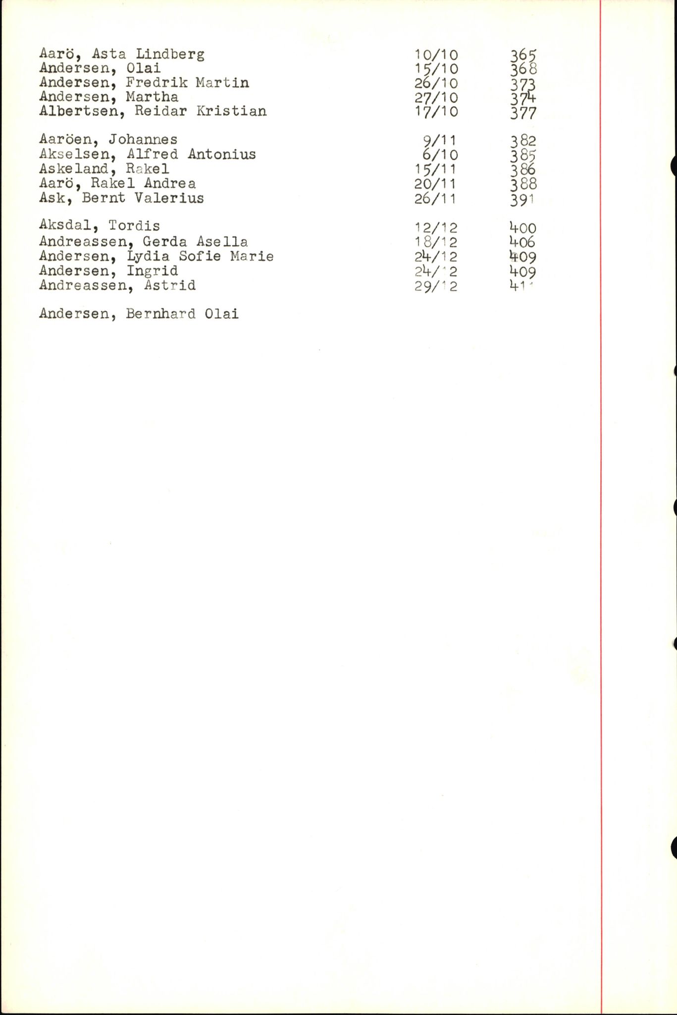 Byfogd og Byskriver i Bergen, SAB/A-3401/06/06Nb/L0004: Register til dødsfalljournaler, 1928-1941, p. 26
