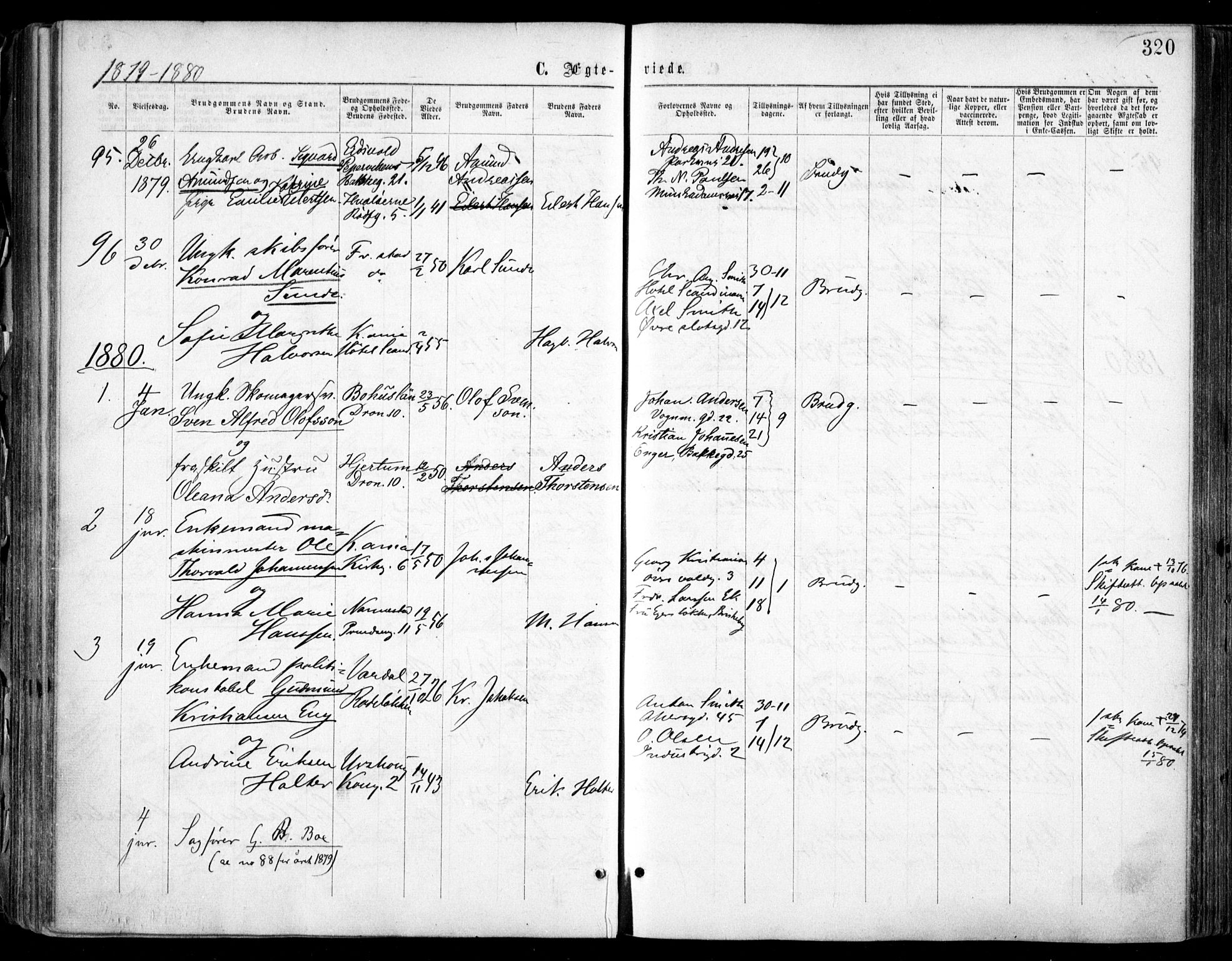Oslo domkirke Kirkebøker, SAO/A-10752/F/Fa/L0021: Parish register (official) no. 21, 1865-1884, p. 320