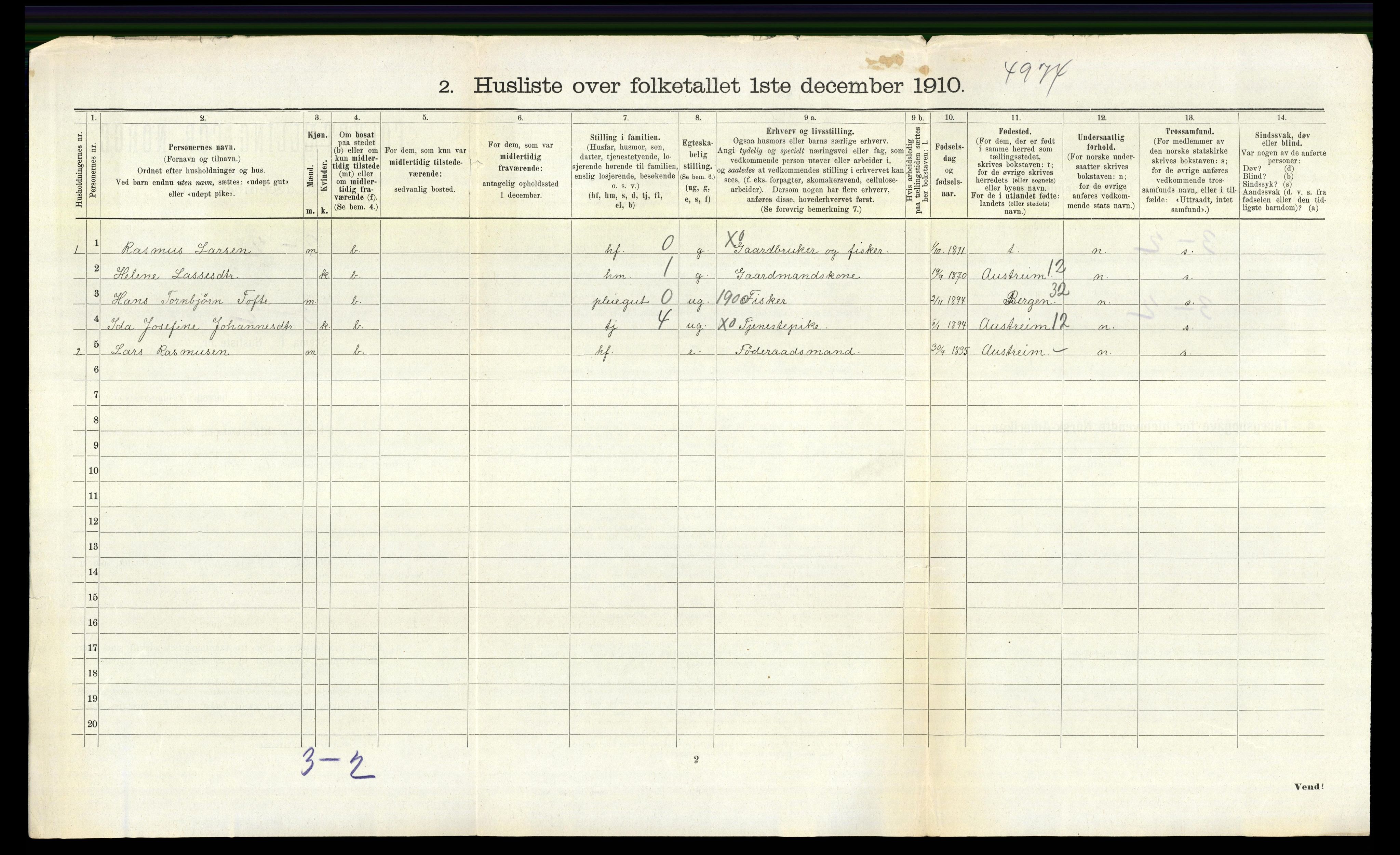 RA, 1910 census for Manger, 1910, p. 1182