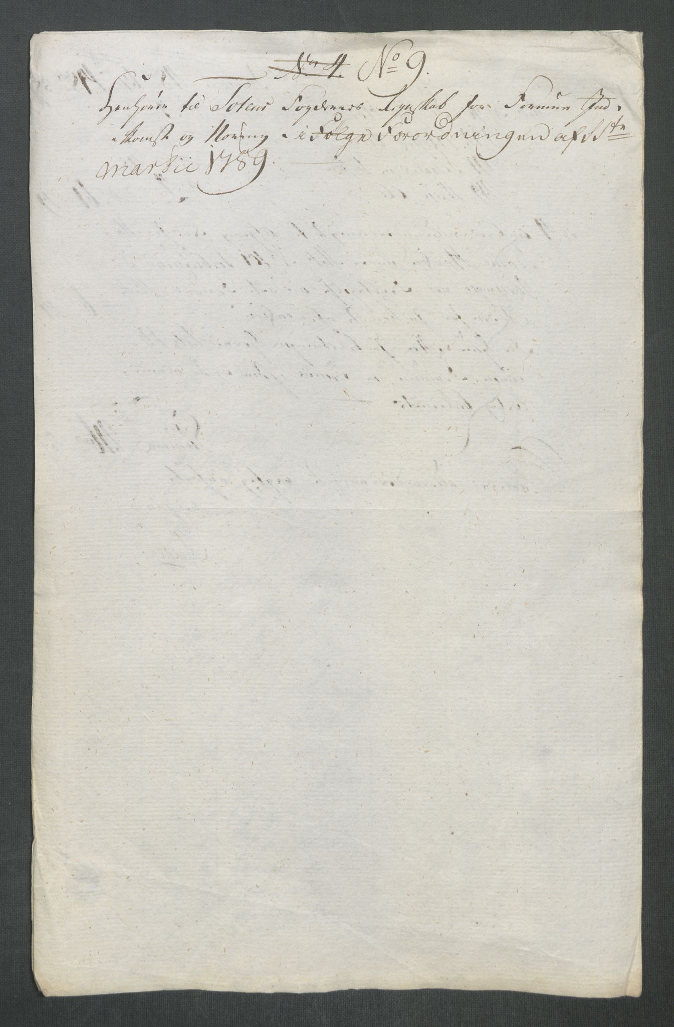 Rentekammeret inntil 1814, Reviderte regnskaper, Mindre regnskaper, AV/RA-EA-4068/Rf/Rfe/L0050: Sunnmøre fogderi, Toten fogderi, 1789, p. 159