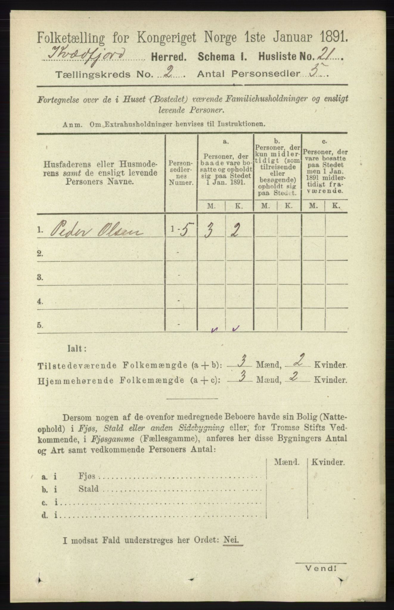 RA, 1891 census for 1911 Kvæfjord, 1891, p. 648