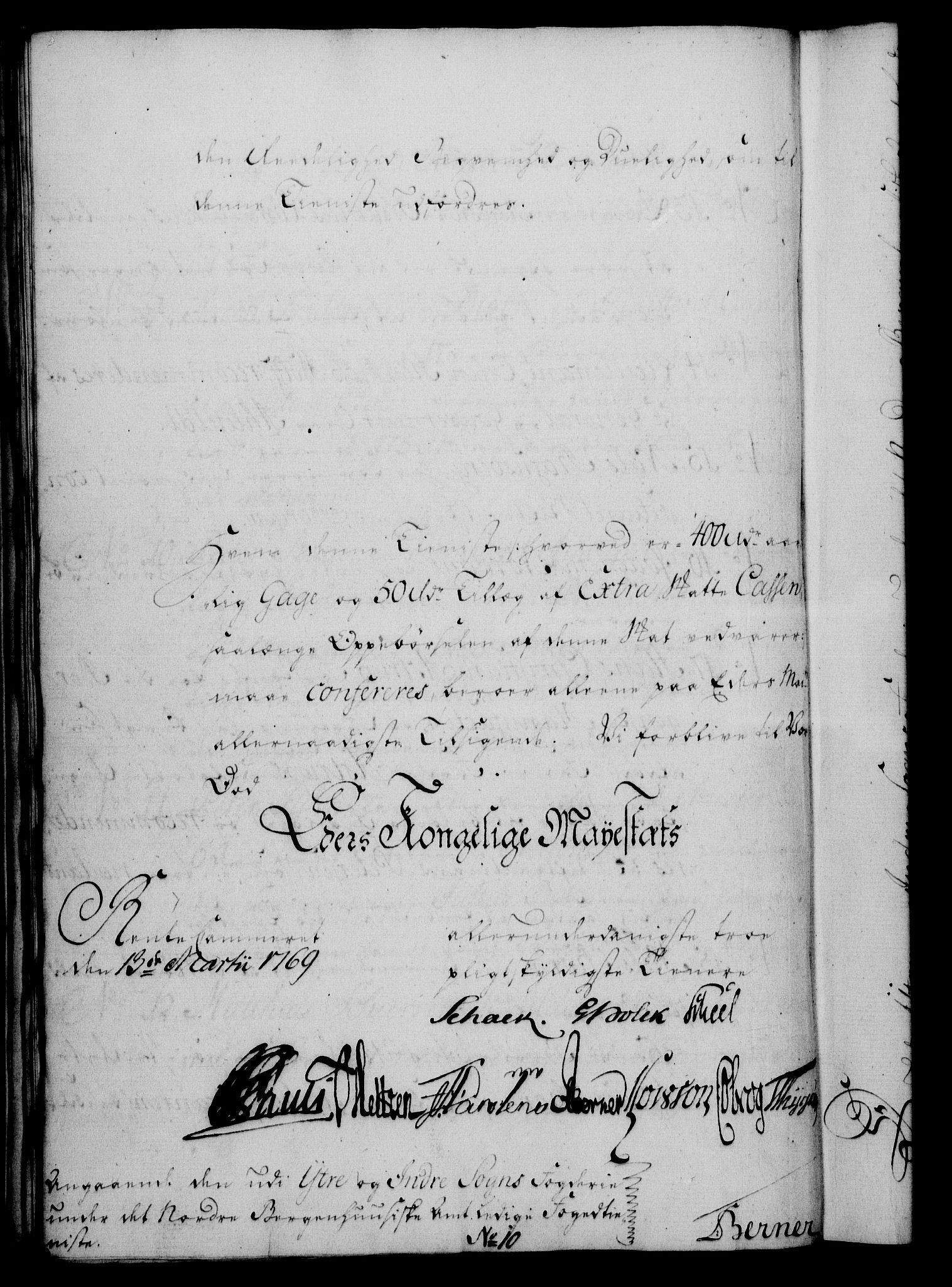 Rentekammeret, Kammerkanselliet, RA/EA-3111/G/Gf/Gfa/L0051: Norsk relasjons- og resolusjonsprotokoll (merket RK 52.51), 1769, p. 100
