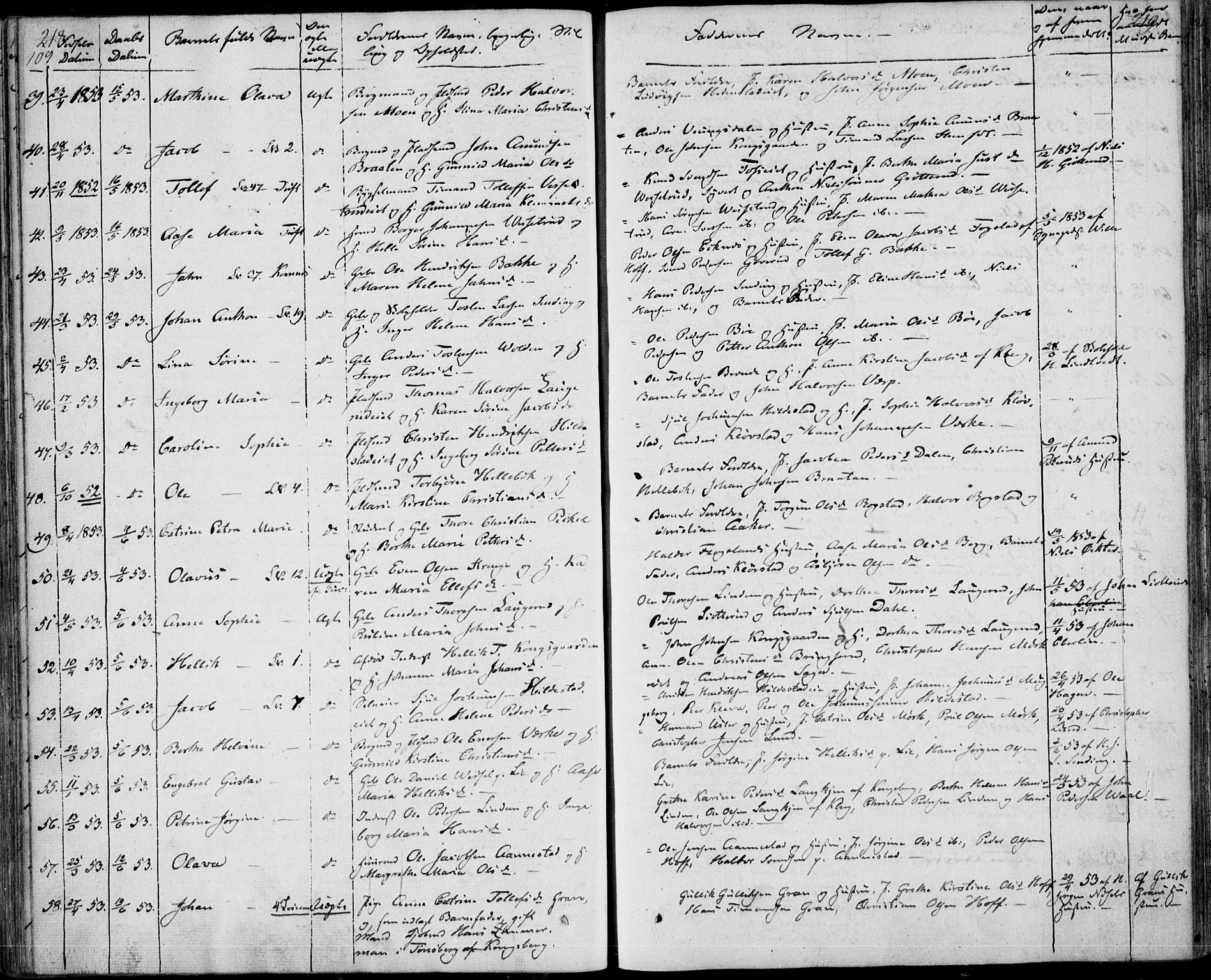 Sandsvær kirkebøker, AV/SAKO-A-244/F/Fa/L0005: Parish register (official) no. I 5, 1840-1856, p. 218-219