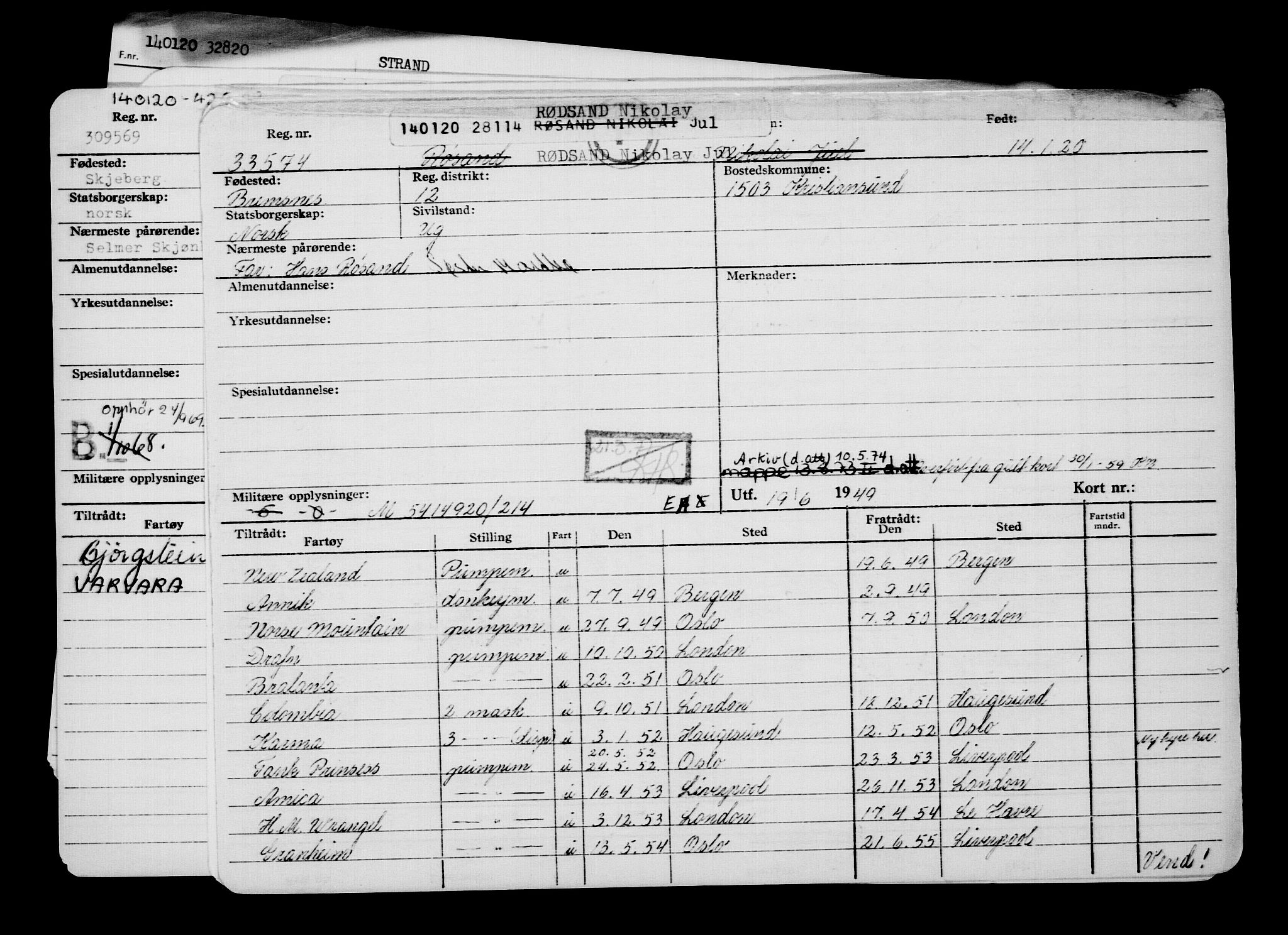 Direktoratet for sjømenn, AV/RA-S-3545/G/Gb/L0176: Hovedkort, 1920, p. 15