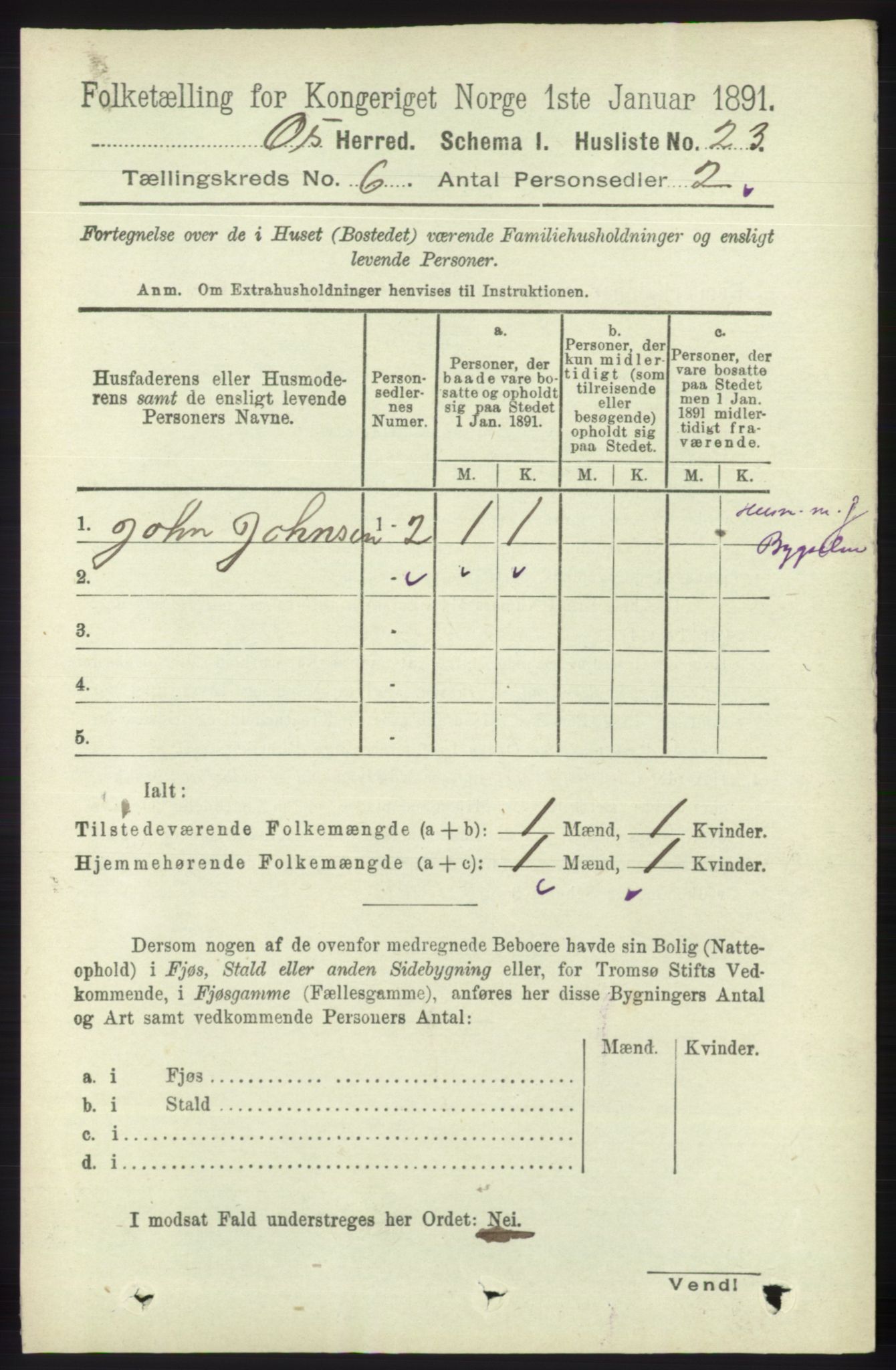 RA, 1891 census for 1243 Os, 1891, p. 1427