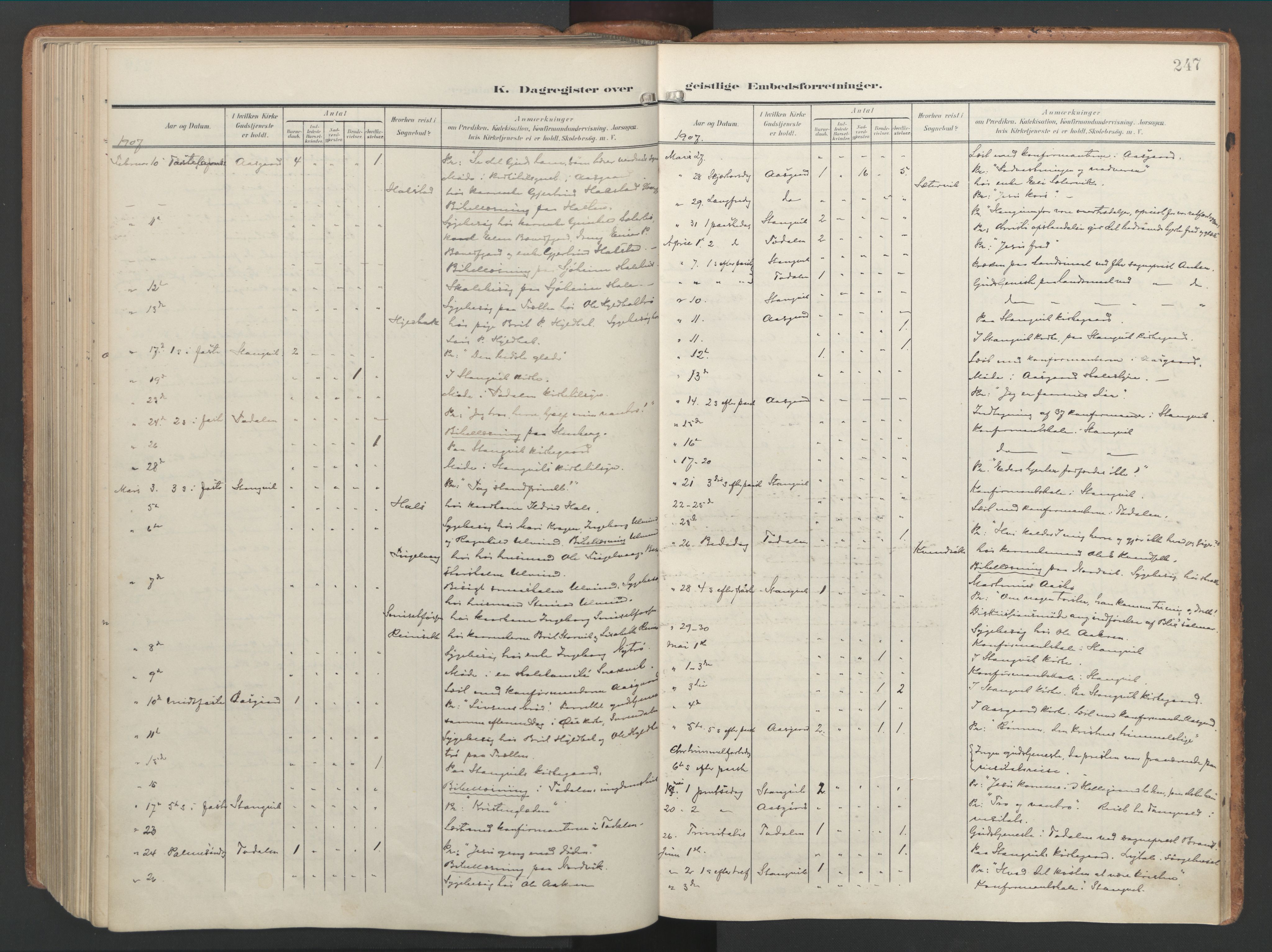 Ministerialprotokoller, klokkerbøker og fødselsregistre - Møre og Romsdal, AV/SAT-A-1454/592/L1030: Parish register (official) no. 592A08, 1901-1925, p. 247