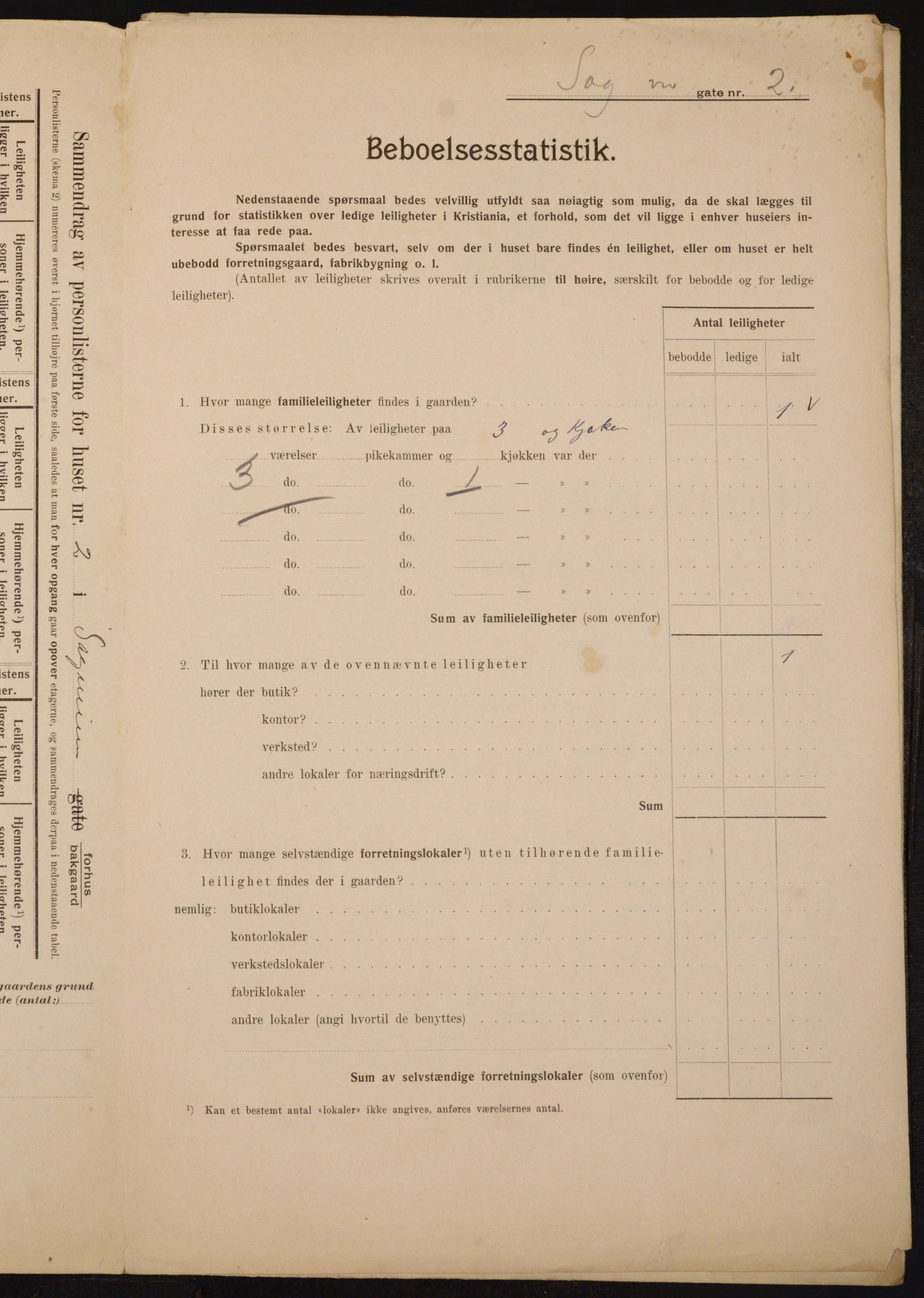 OBA, Municipal Census 1910 for Kristiania, 1910, p. 82697