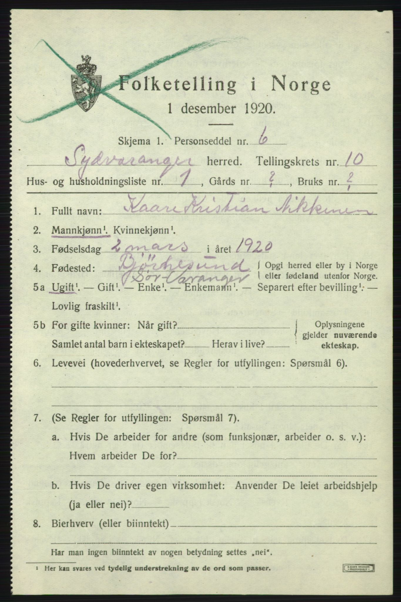 SATØ, 1920 census for Sør-Varanger, 1920, p. 6582