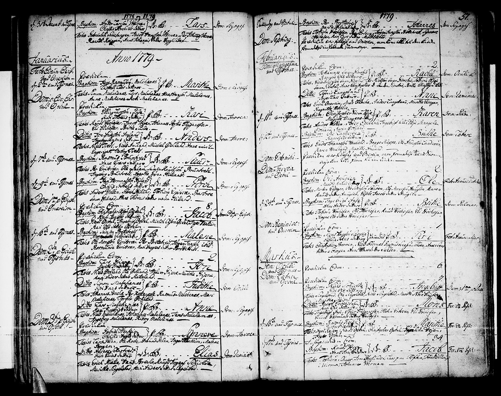 Tysnes sokneprestembete, AV/SAB-A-78601/H/Haa: Parish register (official) no. A 5, 1762-1793, p. 57