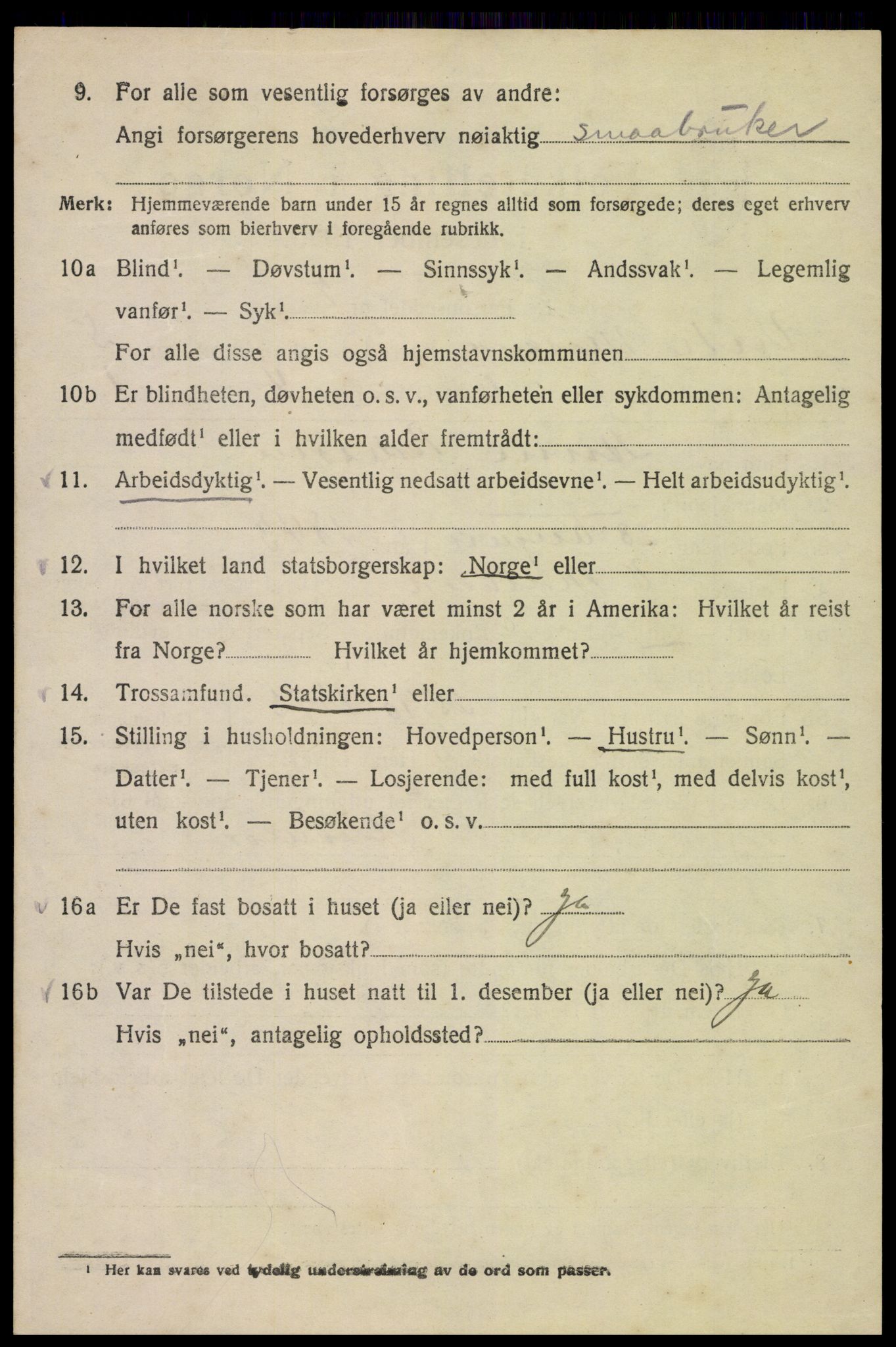 SAK, 1920 census for Vestre Moland, 1920, p. 3802