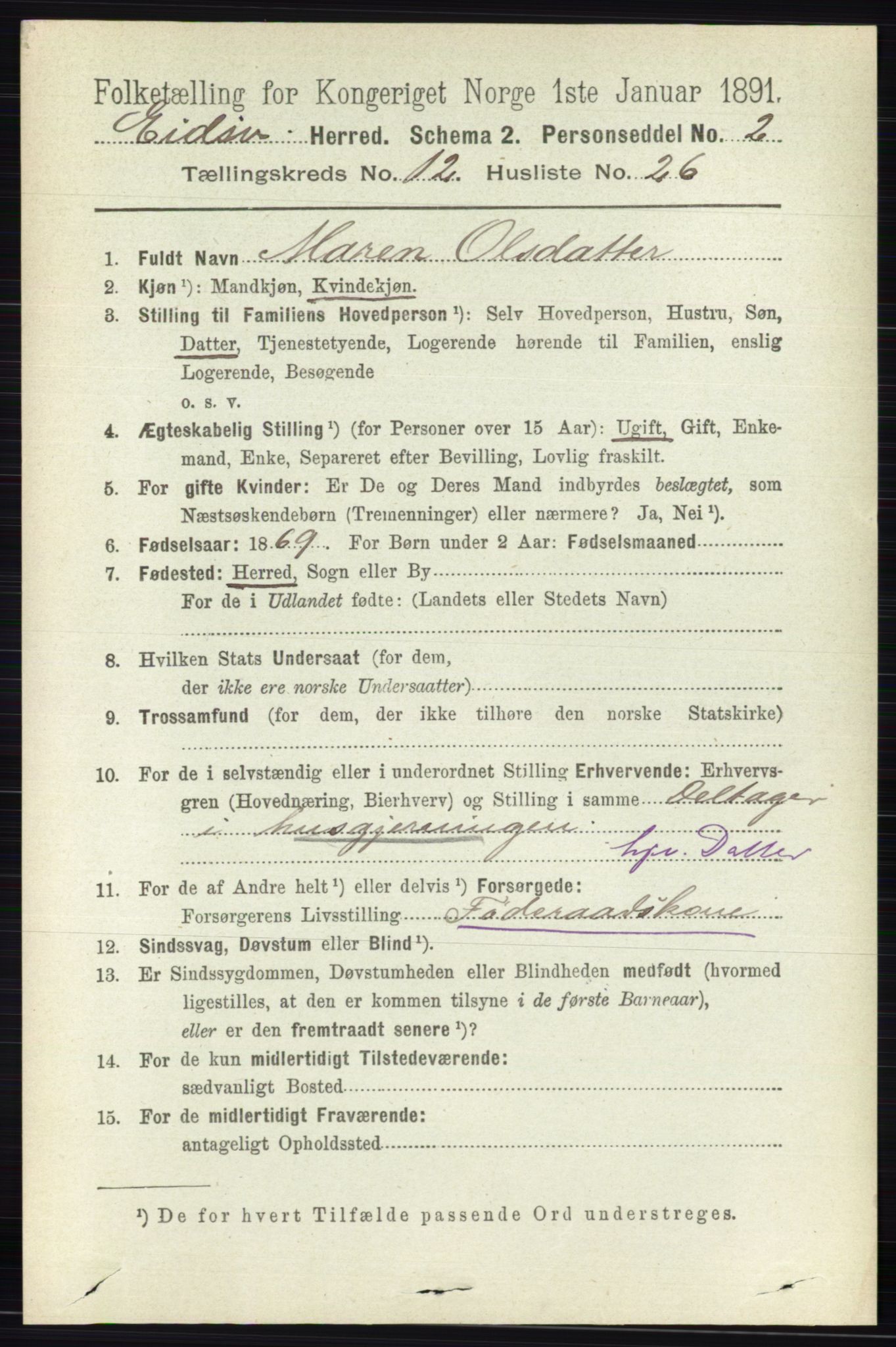 RA, 1891 census for 0237 Eidsvoll, 1891, p. 8622