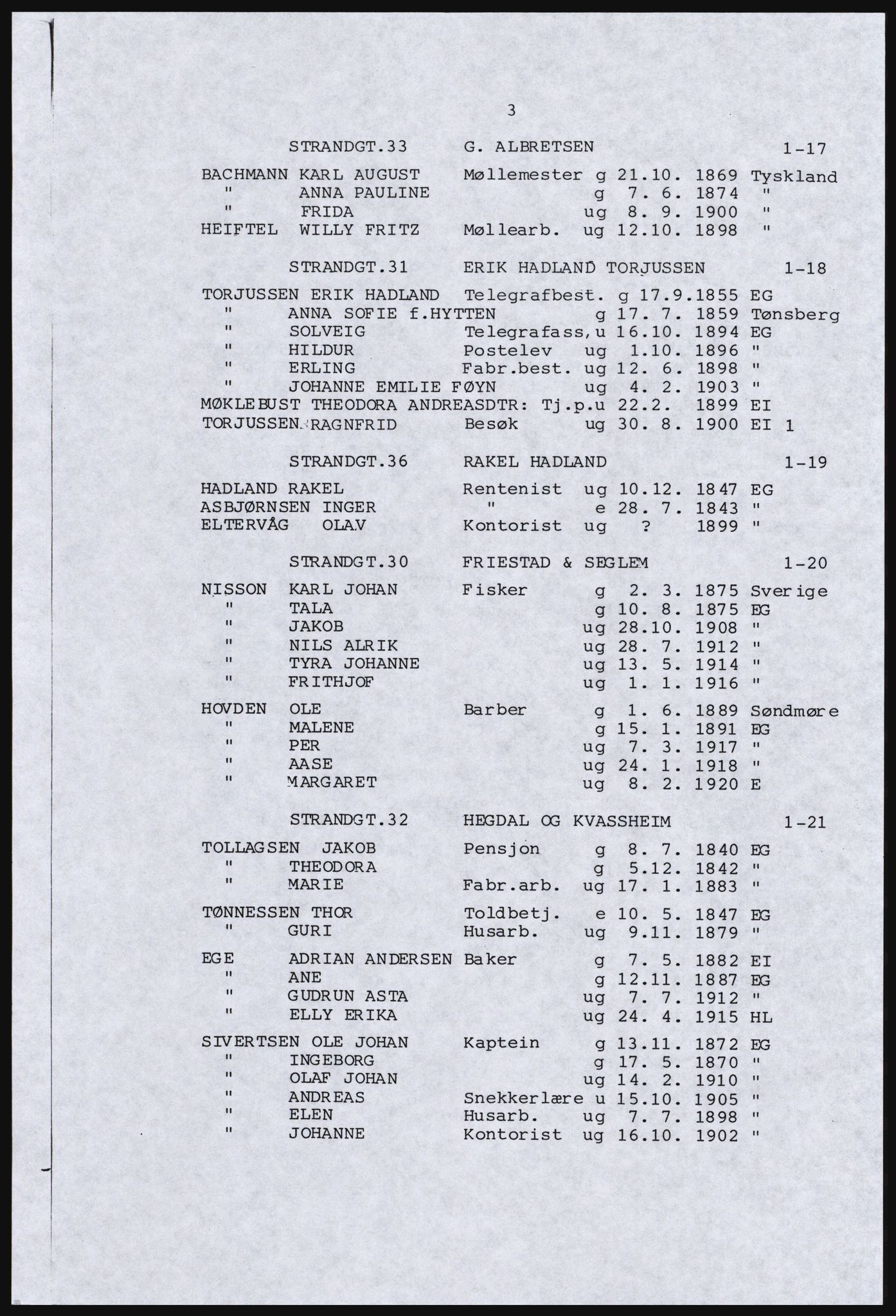 SAST, Copy of 1920 census for Dalane, 1920, p. 447