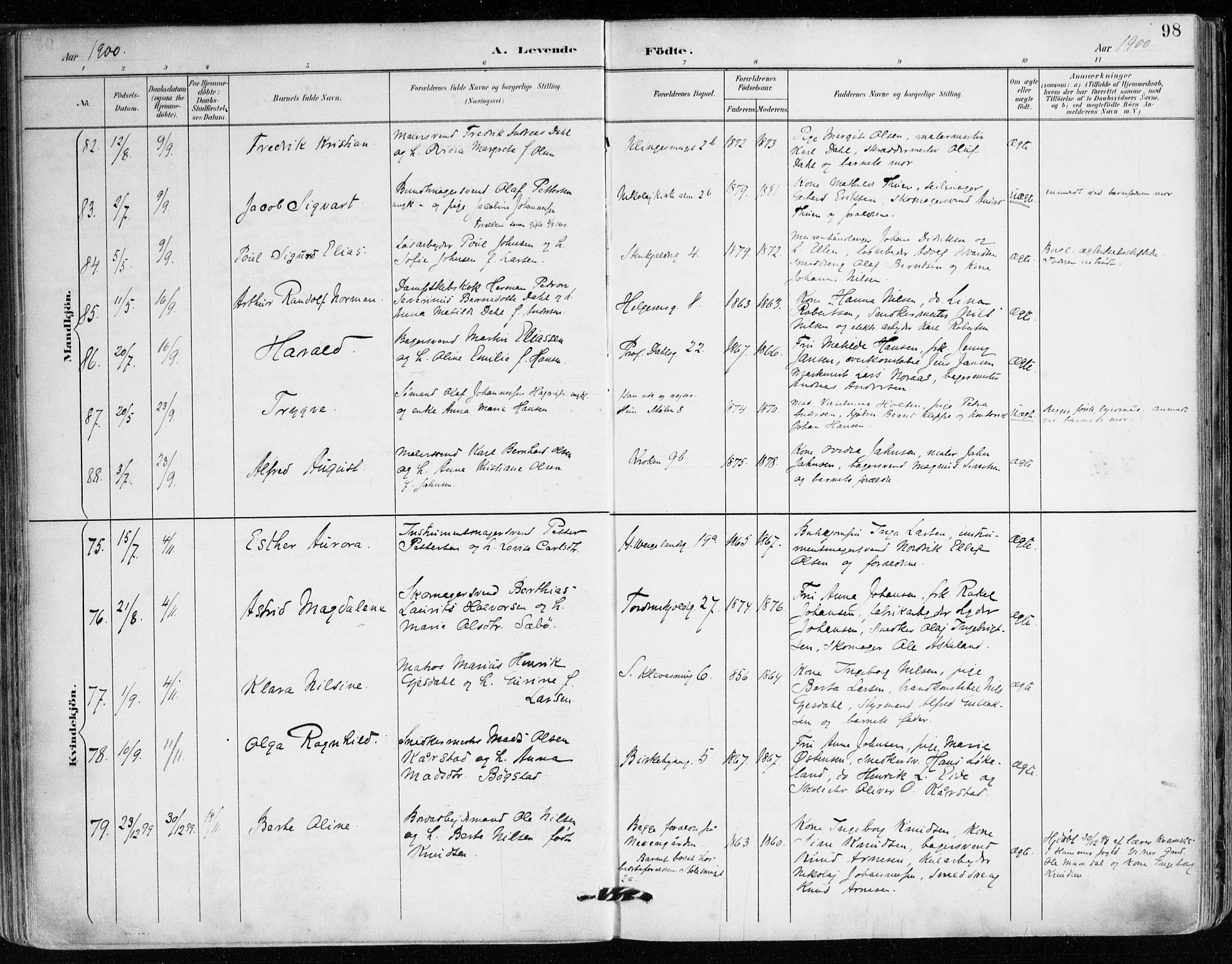 Mariakirken Sokneprestembete, AV/SAB-A-76901/H/Haa/L0008: Parish register (official) no. A 8, 1893-1942, p. 98