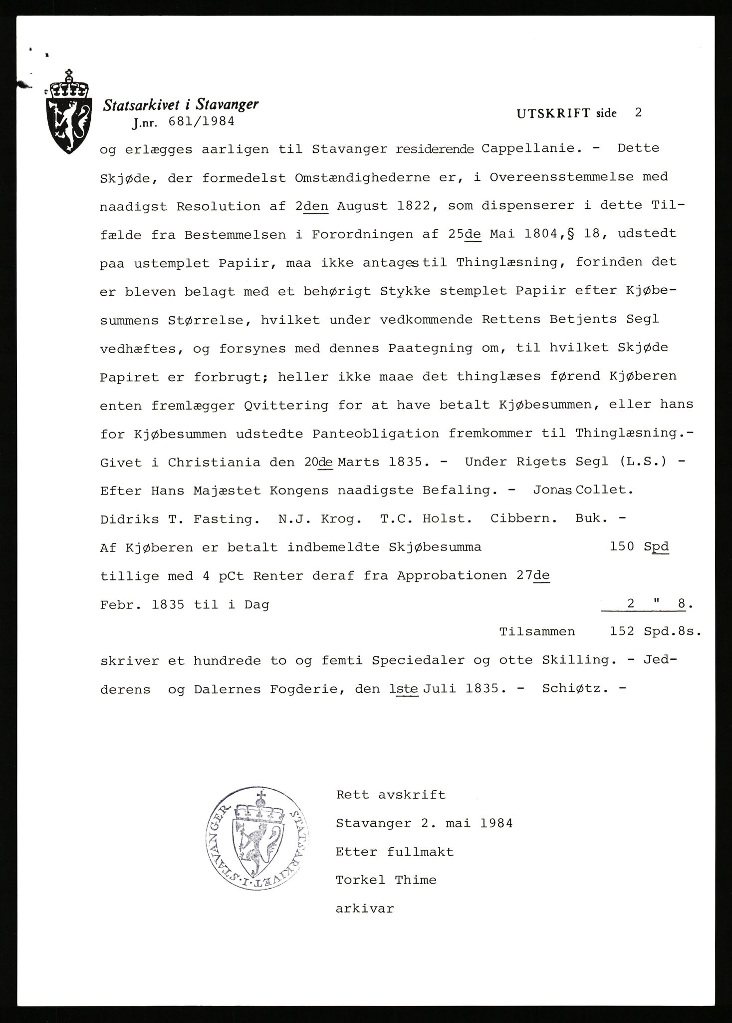 Statsarkivet i Stavanger, AV/SAST-A-101971/03/Y/Yj/L0040: Avskrifter sortert etter gårdnavn: Hovland i Egersun - Hustveit, 1750-1930, p. 42