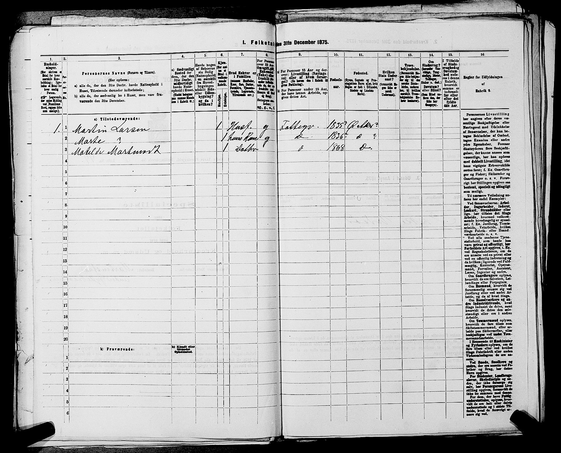 RA, 1875 census for 0218bP Østre Aker, 1875, p. 1615