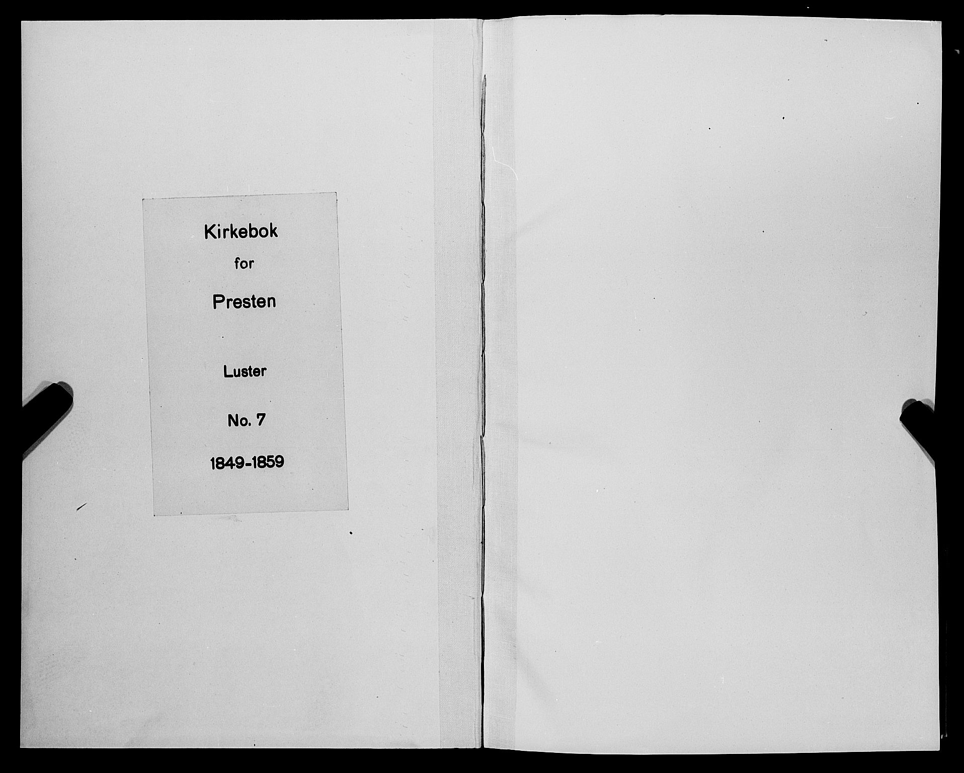 Luster sokneprestembete, AV/SAB-A-81101/H/Haa/Haaa/L0007: Parish register (official) no. A 7, 1849-1859