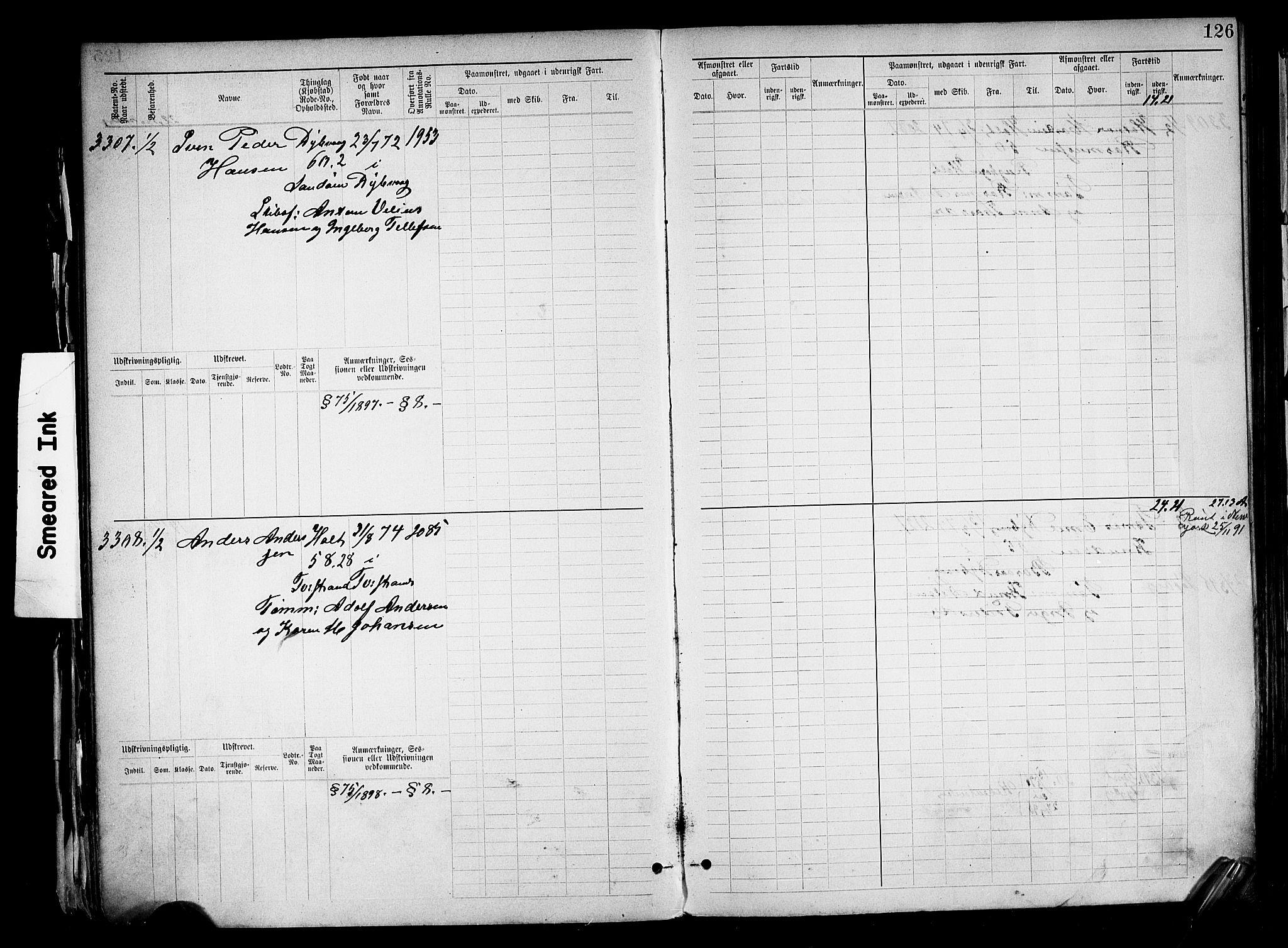 Tvedestrand mønstringskrets, AV/SAK-2031-0011/F/Fb/L0019: Hovedrulle nr 3057-3818, U-35, 1892-1906, p. 130