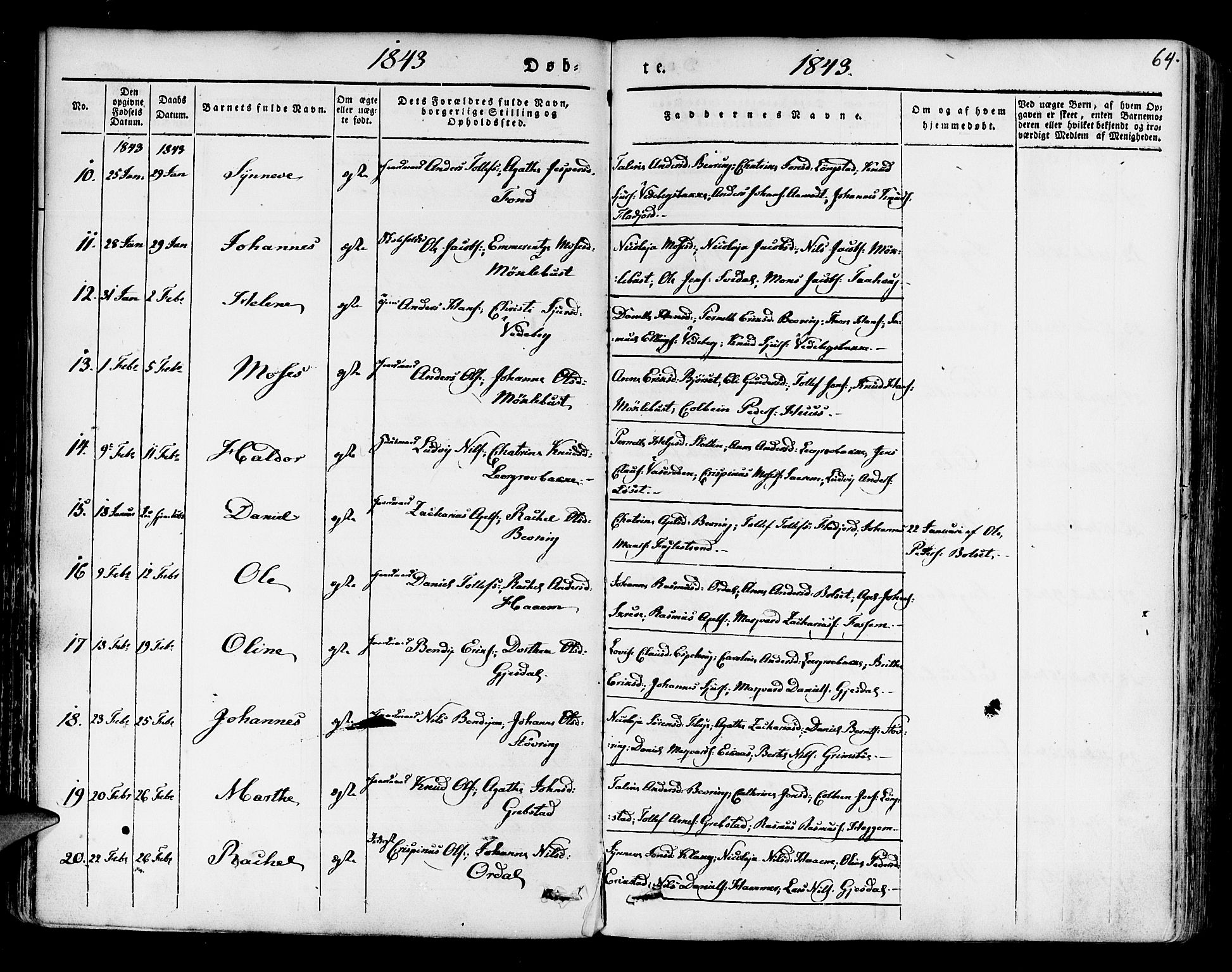 Jølster sokneprestembete, SAB/A-80701/H/Haa/Haaa/L0009: Parish register (official) no. A 9, 1833-1848, p. 64