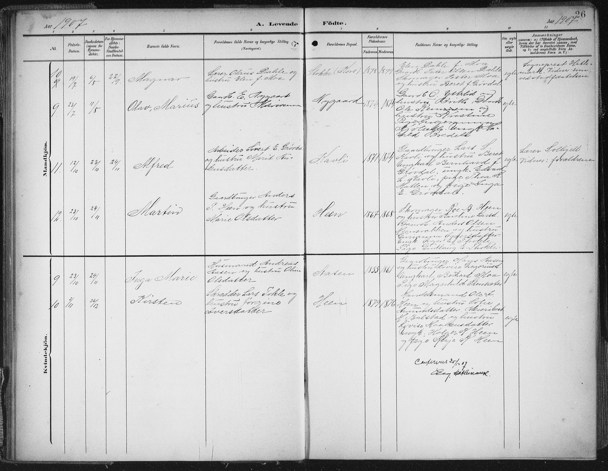 Ministerialprotokoller, klokkerbøker og fødselsregistre - Møre og Romsdal, SAT/A-1454/545/L0589: Parish register (copy) no. 545C03, 1902-1937, p. 26