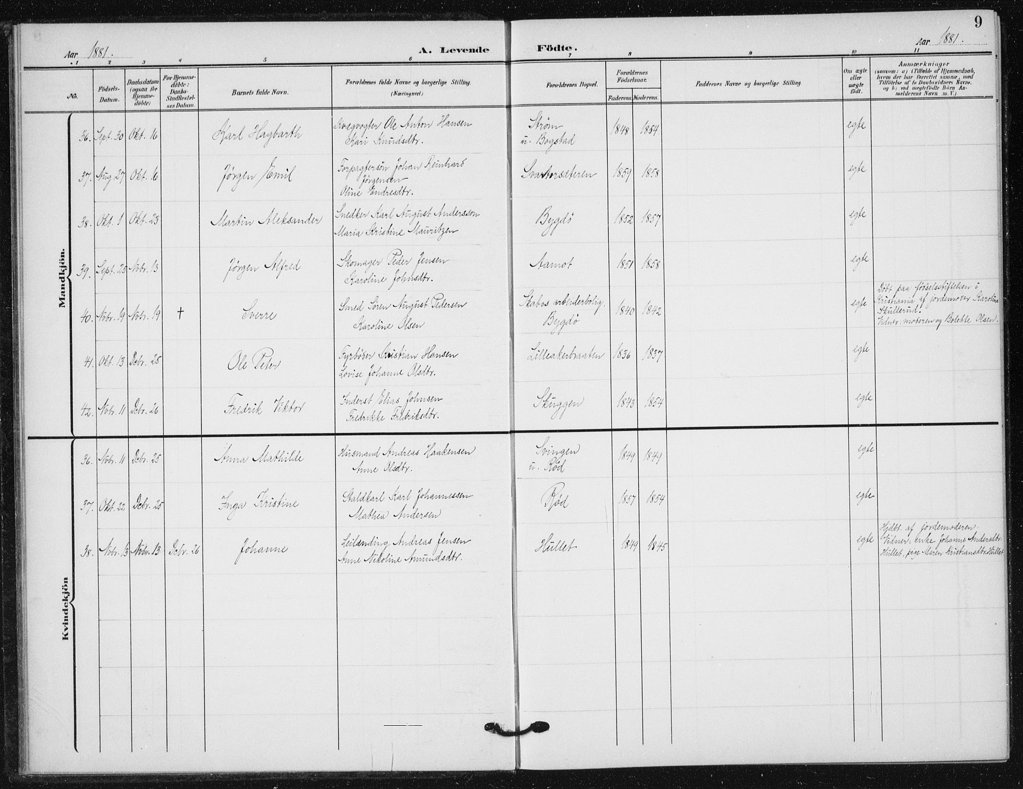 Vestre Aker prestekontor Kirkebøker, AV/SAO-A-10025/F/Fb/L0001: Parish register (official) no. II 1, 1880-1906, p. 9